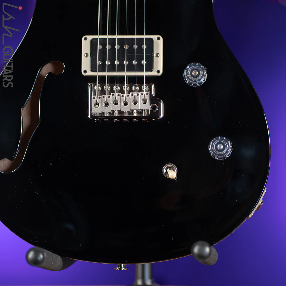 2021 PRS CE 24 Semi-Hollow Electric Guitar Black - Image 4