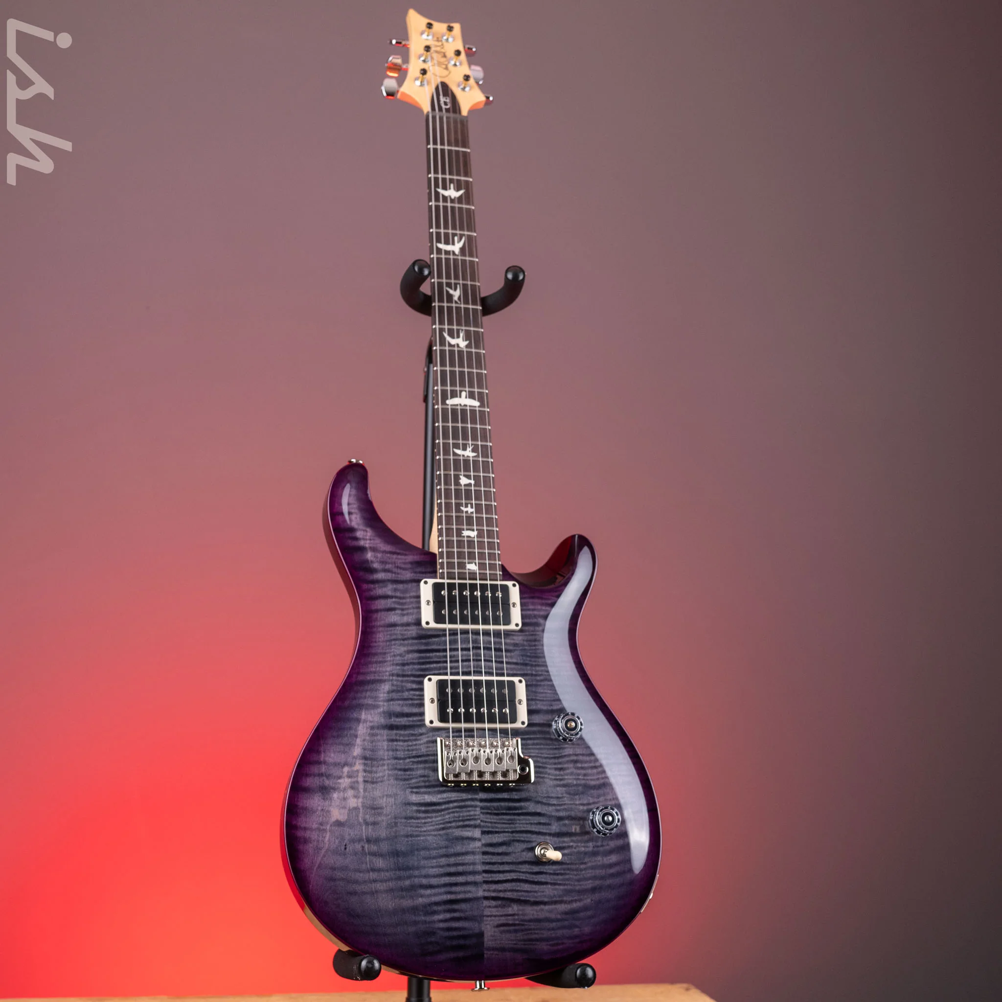 PRS CE 24 Electric Guitar - Faded Gray Black Purple Wraparound Smokeburst - Image 2