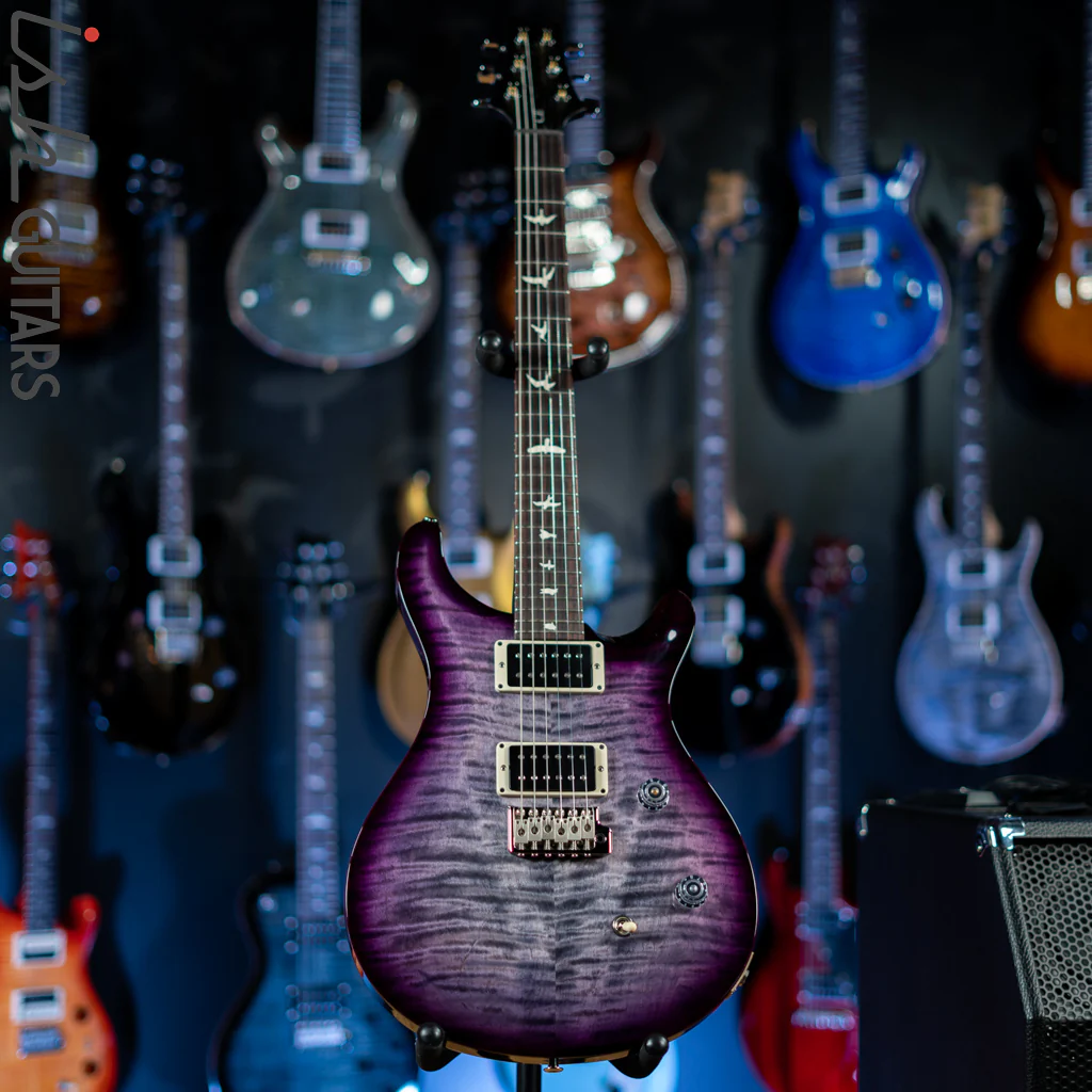 PRS CE 24 Electric Guitar Grey Black w/ Purple & Black Wrap Burst - Image 2