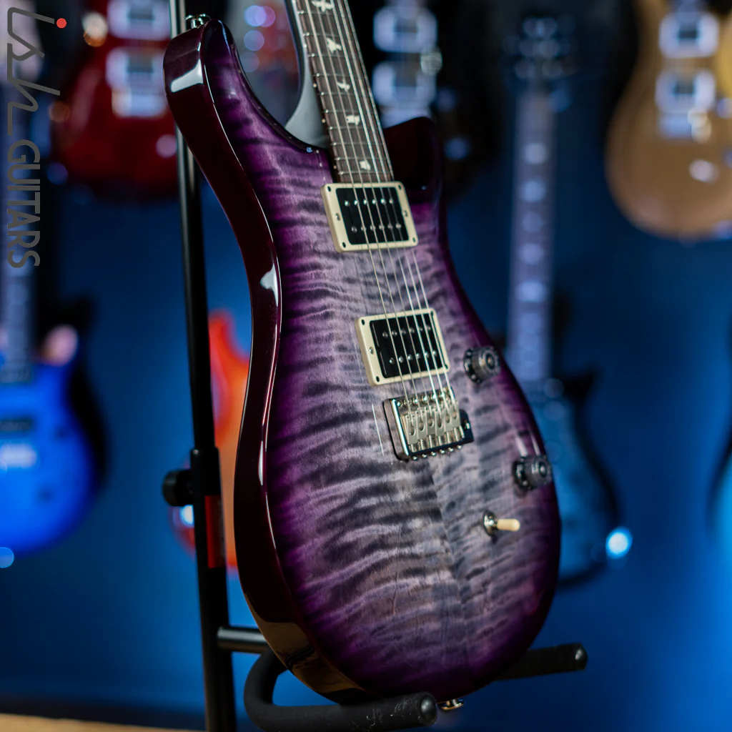 PRS CE 24 Electric Guitar Grey Black w/ Purple & Black Wrap Burst - Image 7