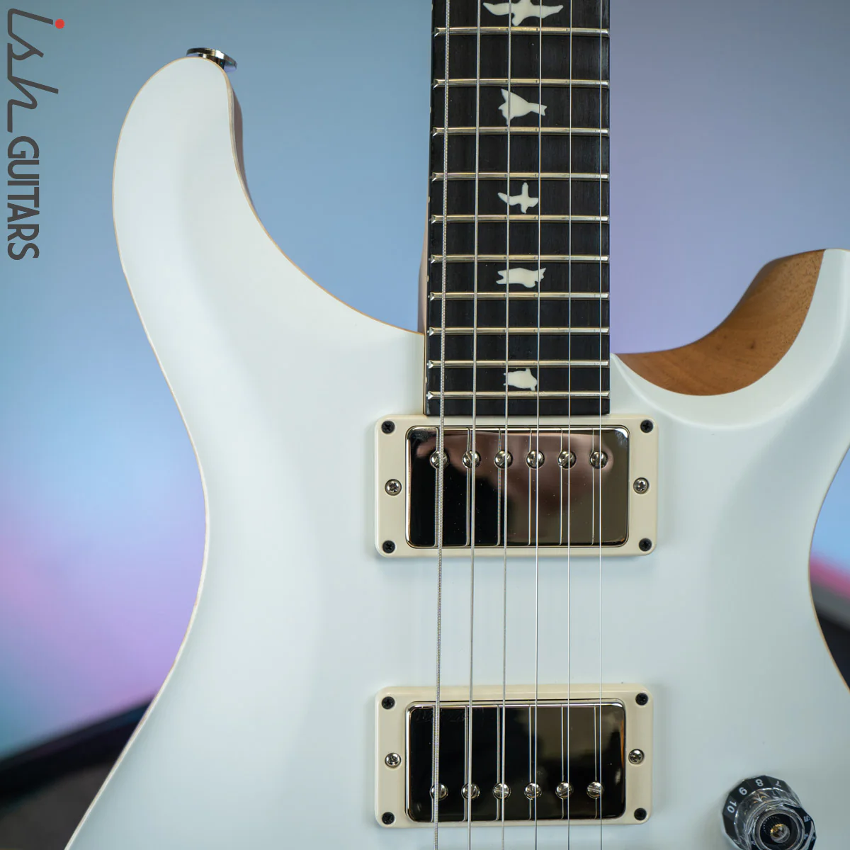 PRS CE 24 Satin Nitro 57/08 Ebony Fretboard Jet White - Image 3