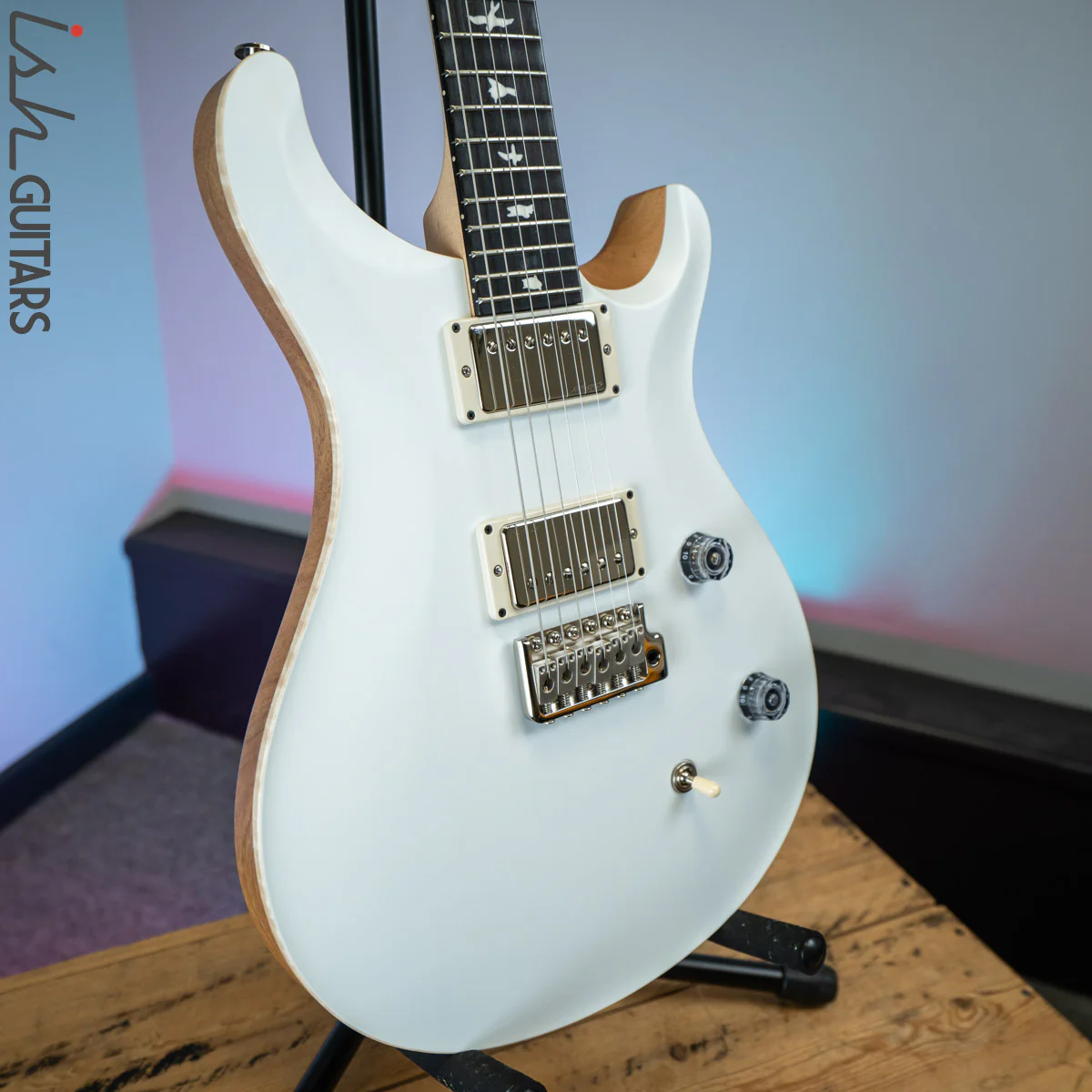 PRS CE 24 Satin Nitro 57/08 Ebony Fretboard Jet White - Image 5