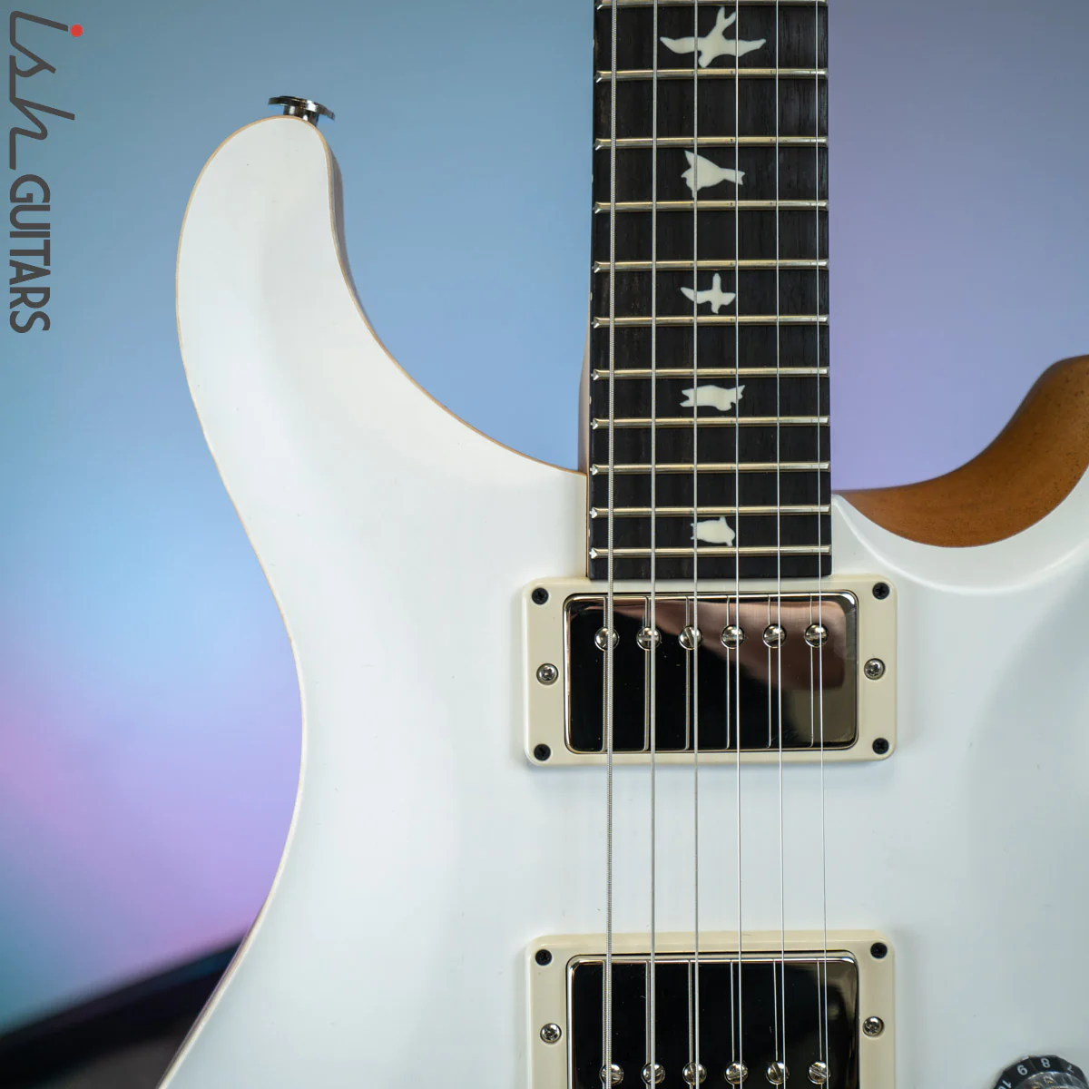 PRS CE 24 Satin Nitro 57/08 Ebony Fretboard Jet White - Image 3