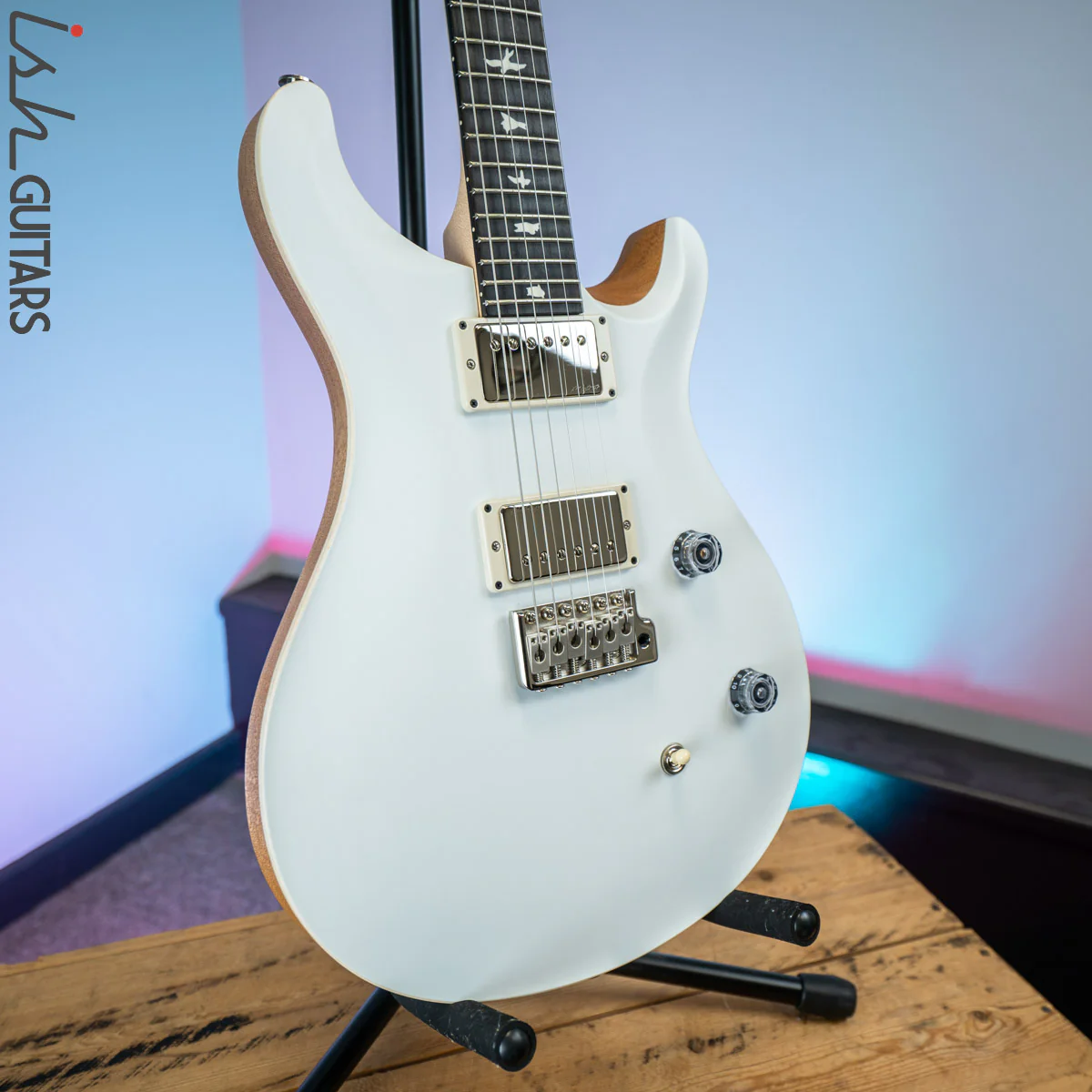 PRS CE 24 Satin Nitro 57/08 Ebony Fretboard Jet White - Image 5