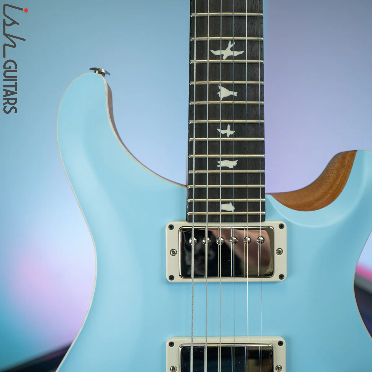 PRS CE 24 Satin Nitro 57/08 Ebony Fretboard Powder Blue - Image 3
