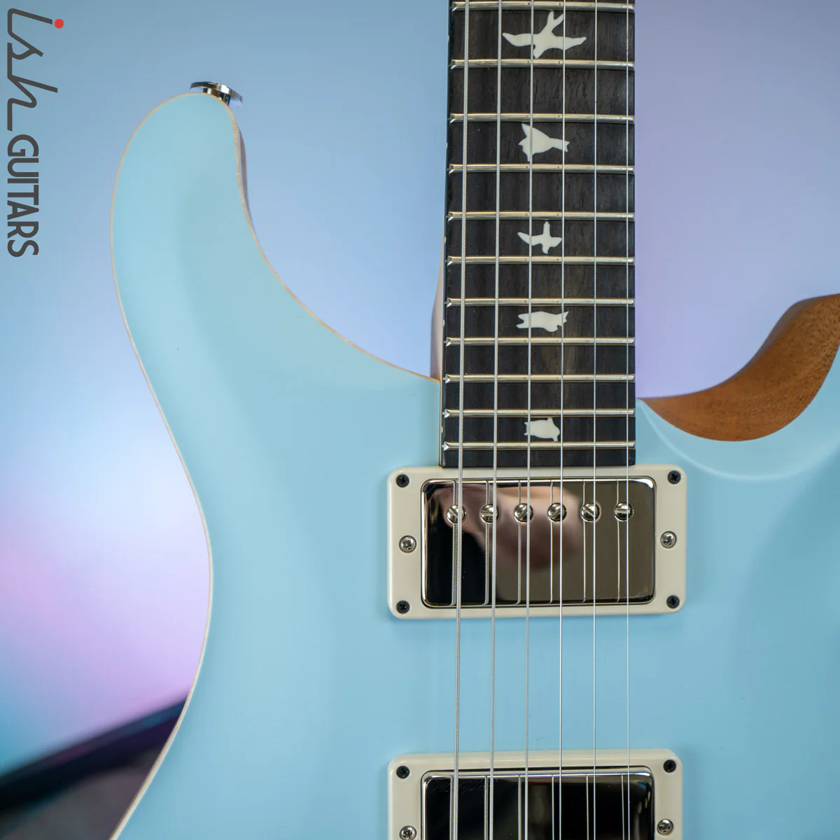 PRS CE 24 Satin Nitro 57/08 Ebony Fretboard Powder Blue - Image 3