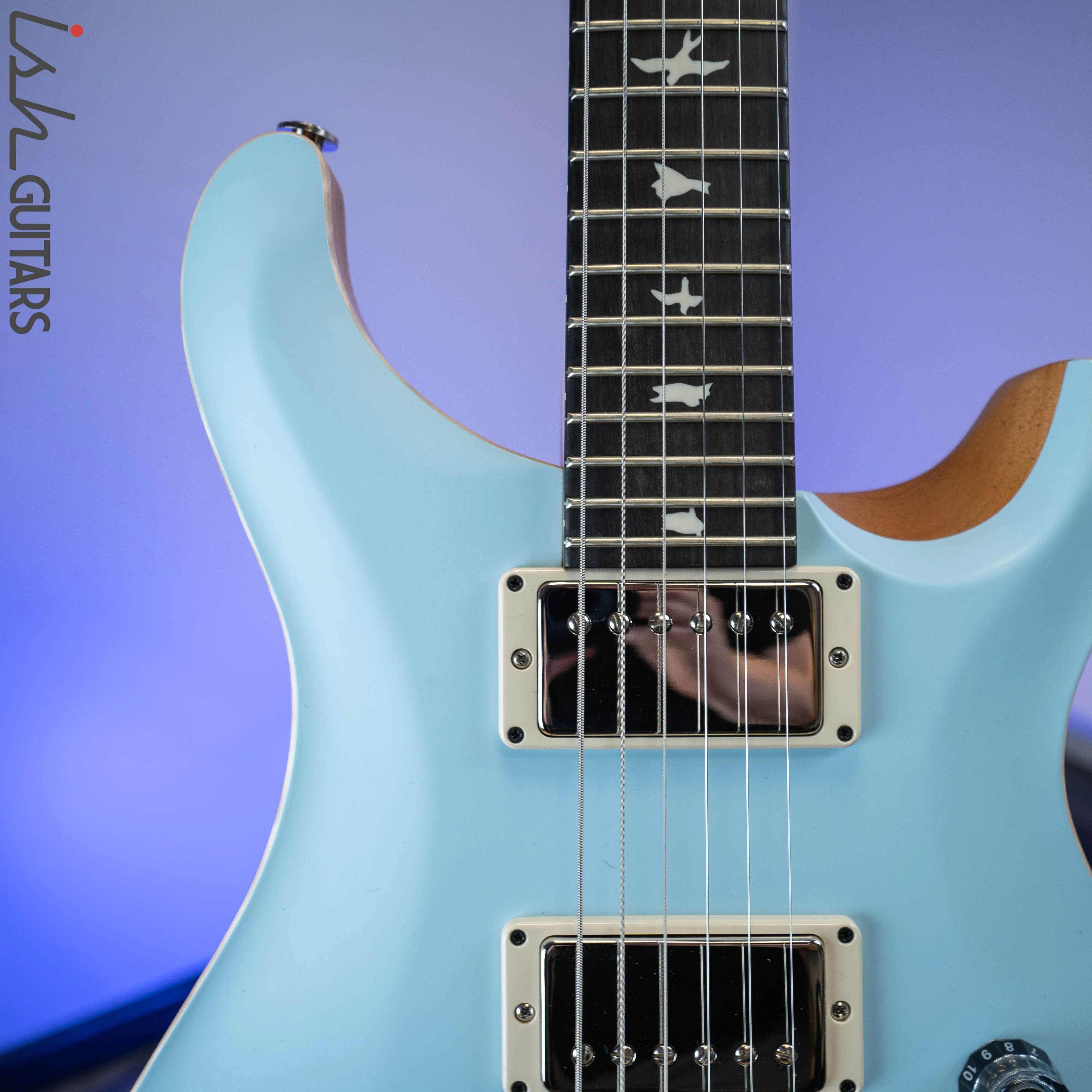 PRS CE 24 Satin Nitro 57/08 Ebony Fretboard Powder Blue - Image 3