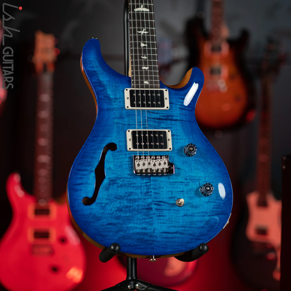 2021 PRS CE 24 Semi-Hollow Custom Color Cobalt Blue Wrap w/ Natural Back