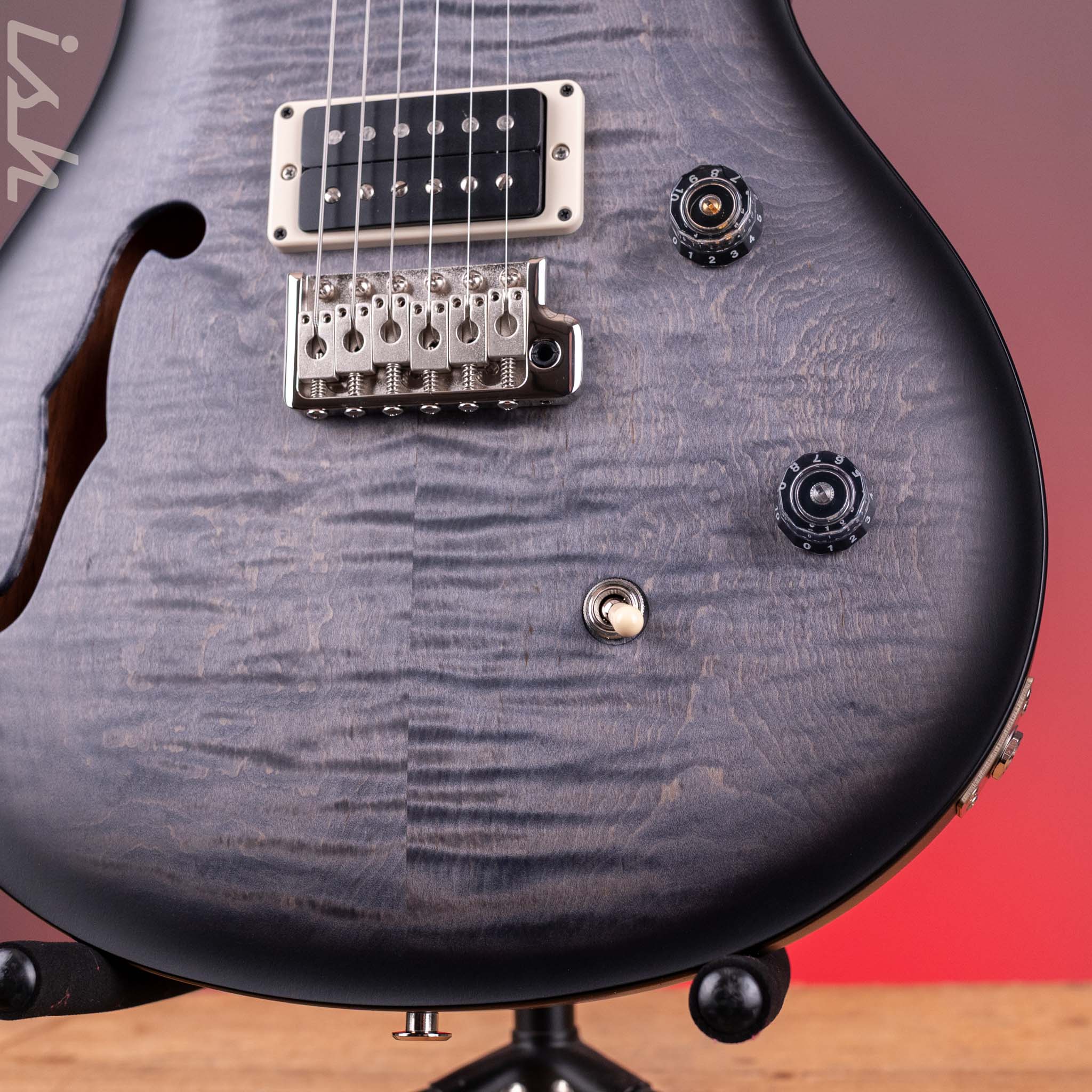PRS CE 24 Semi-Hollow Faded Grey Black Wraparound Smokeburst Satin Finish Demo - Image 5