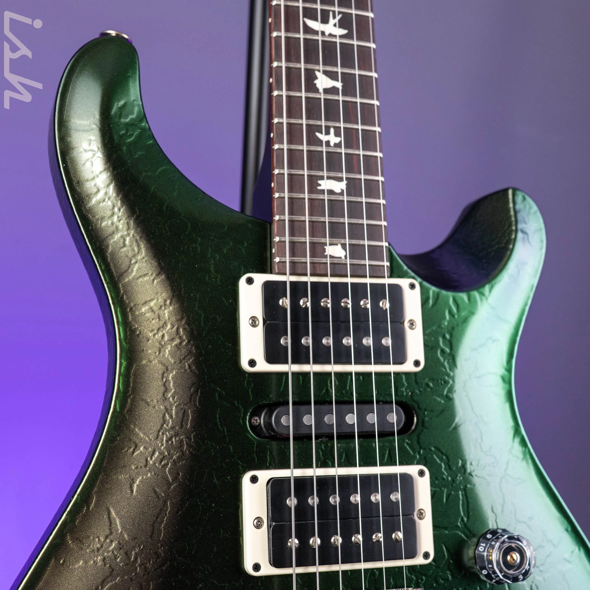 PRS CE 24 Special Green Metallic Colorshift Crackle Sprayer's Choice w/ Black Satin Neck - Image 4