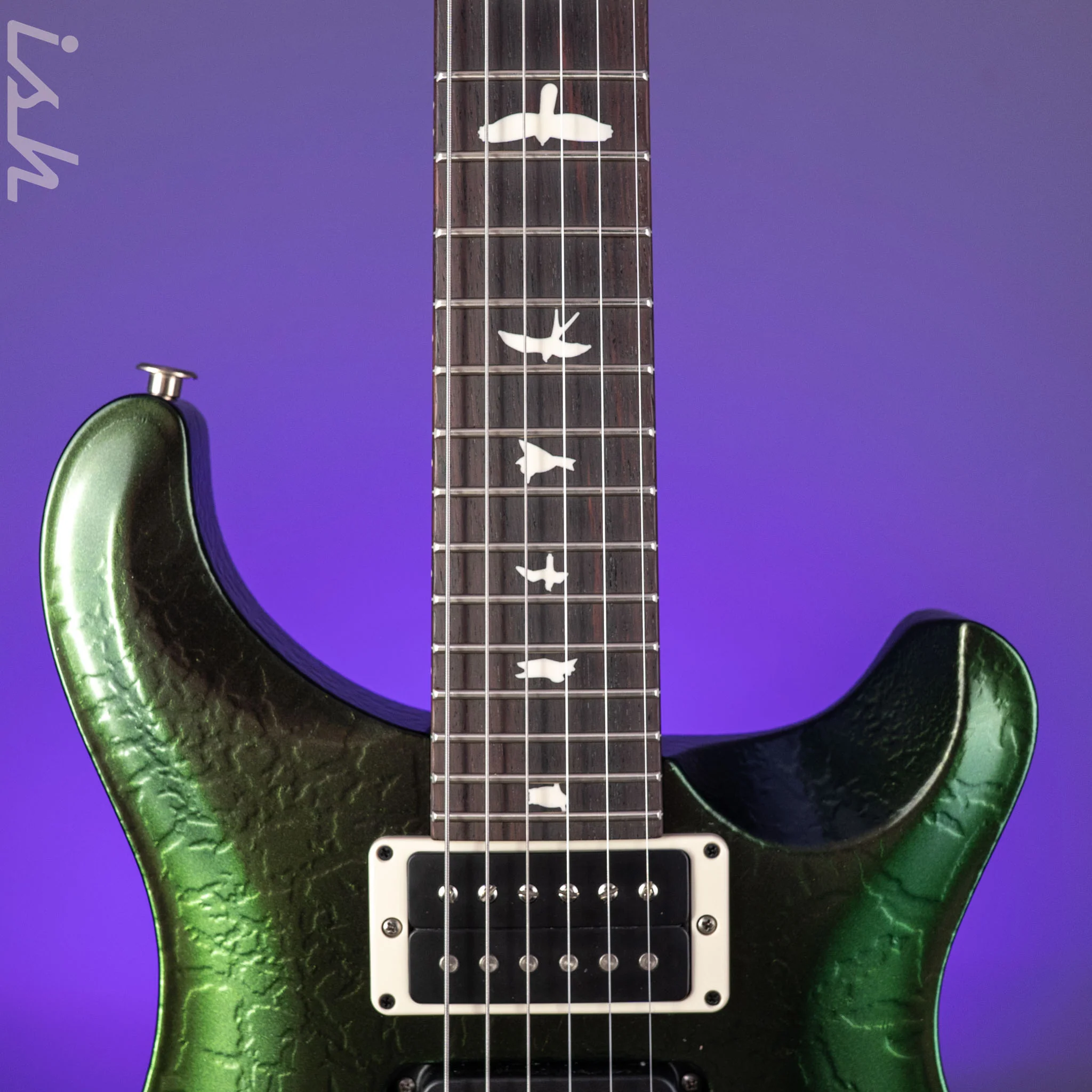 PRS CE 24 Special Green Metallic Colorshift Crackle Sprayer's Choice w/ Black Satin Neck - Image 6