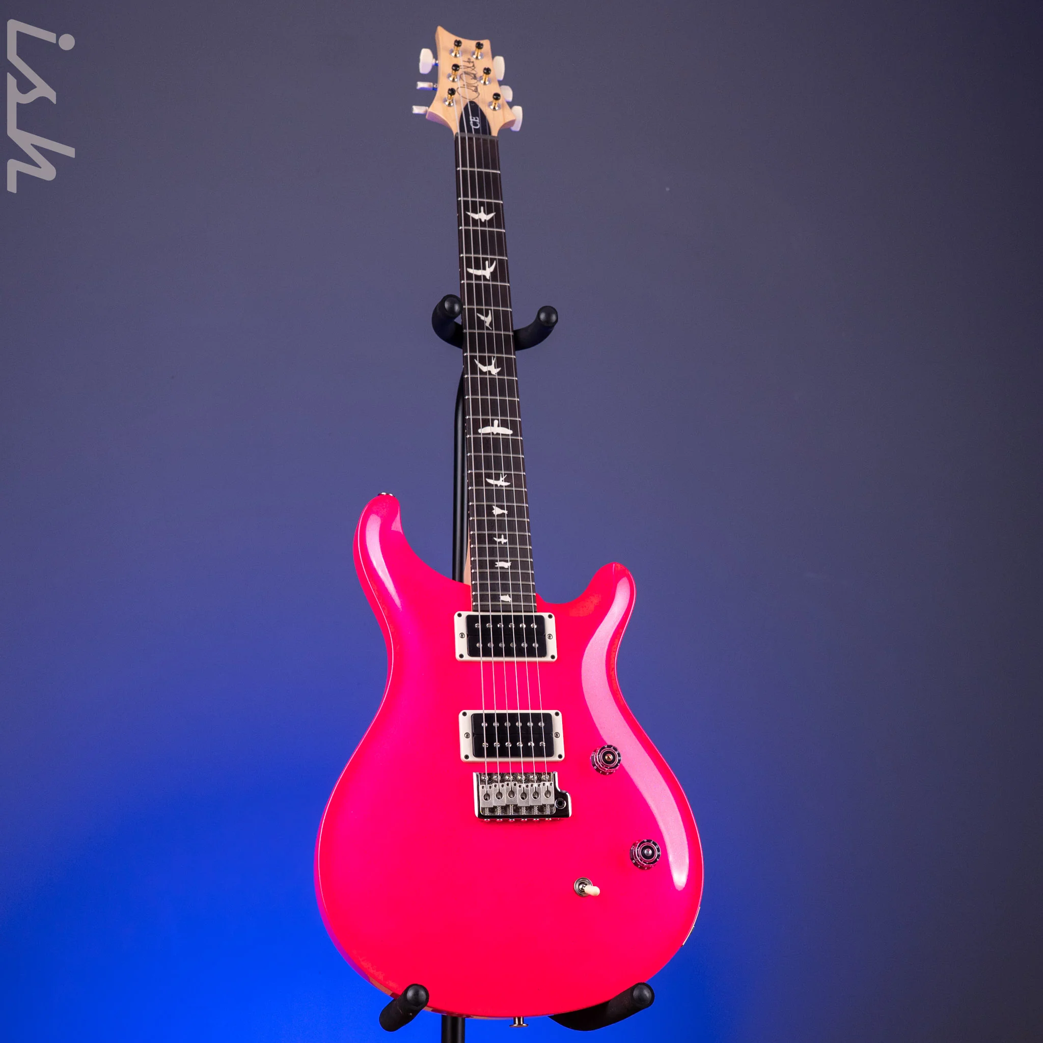 PRS CE 24 Sprayer's Choice Neon Pink Hollowflake Blue Speckle - Image 3