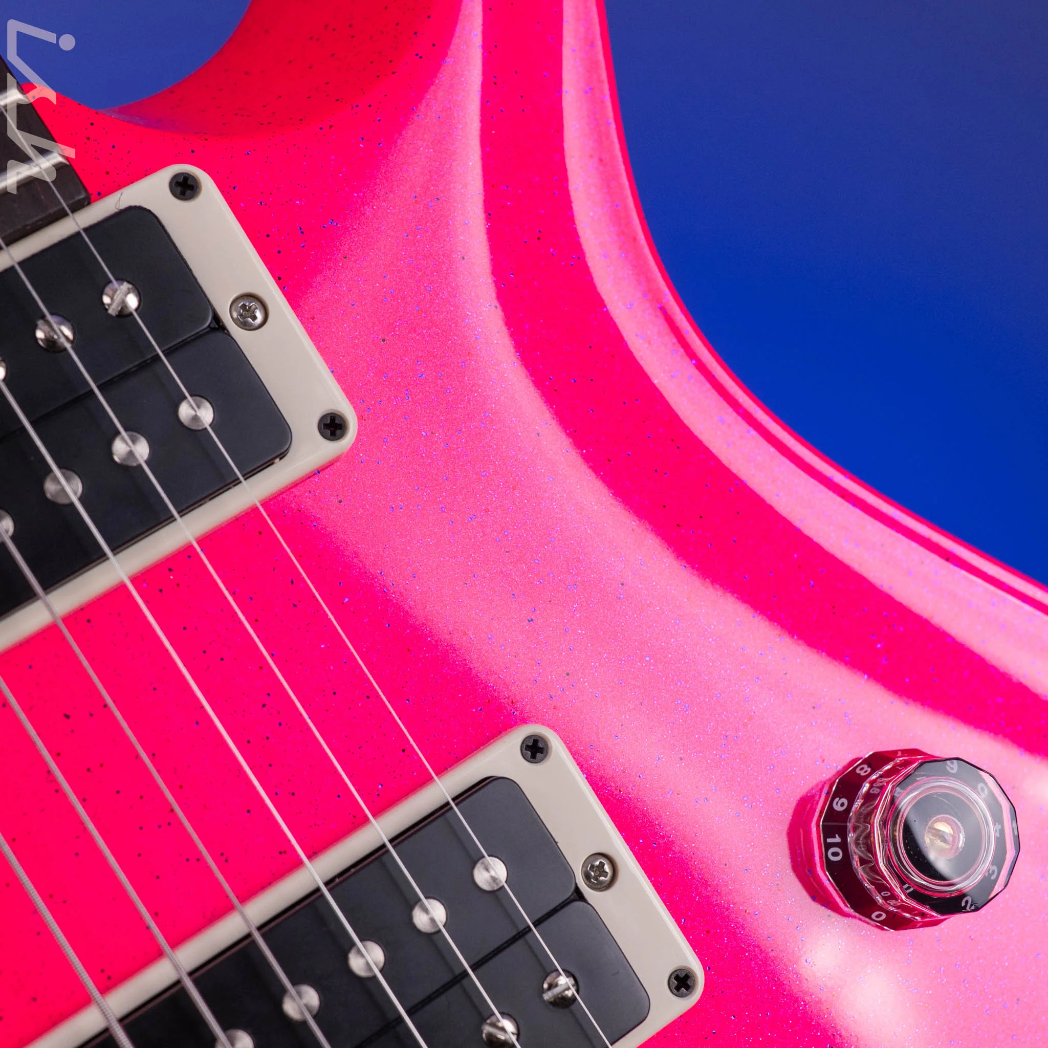 PRS CE 24 Sprayer's Choice Neon Pink Hollowflake Blue Speckle - Image 6