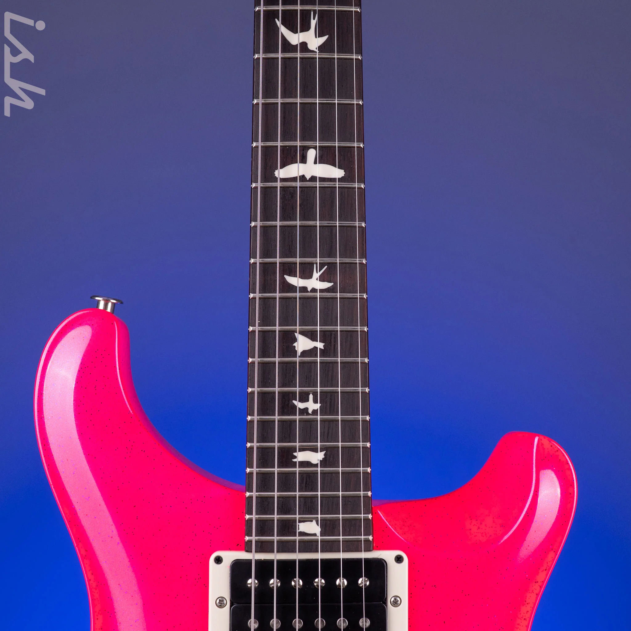 PRS CE 24 Sprayer's Choice Neon Pink Hollowflake Blue Speckle - Image 8