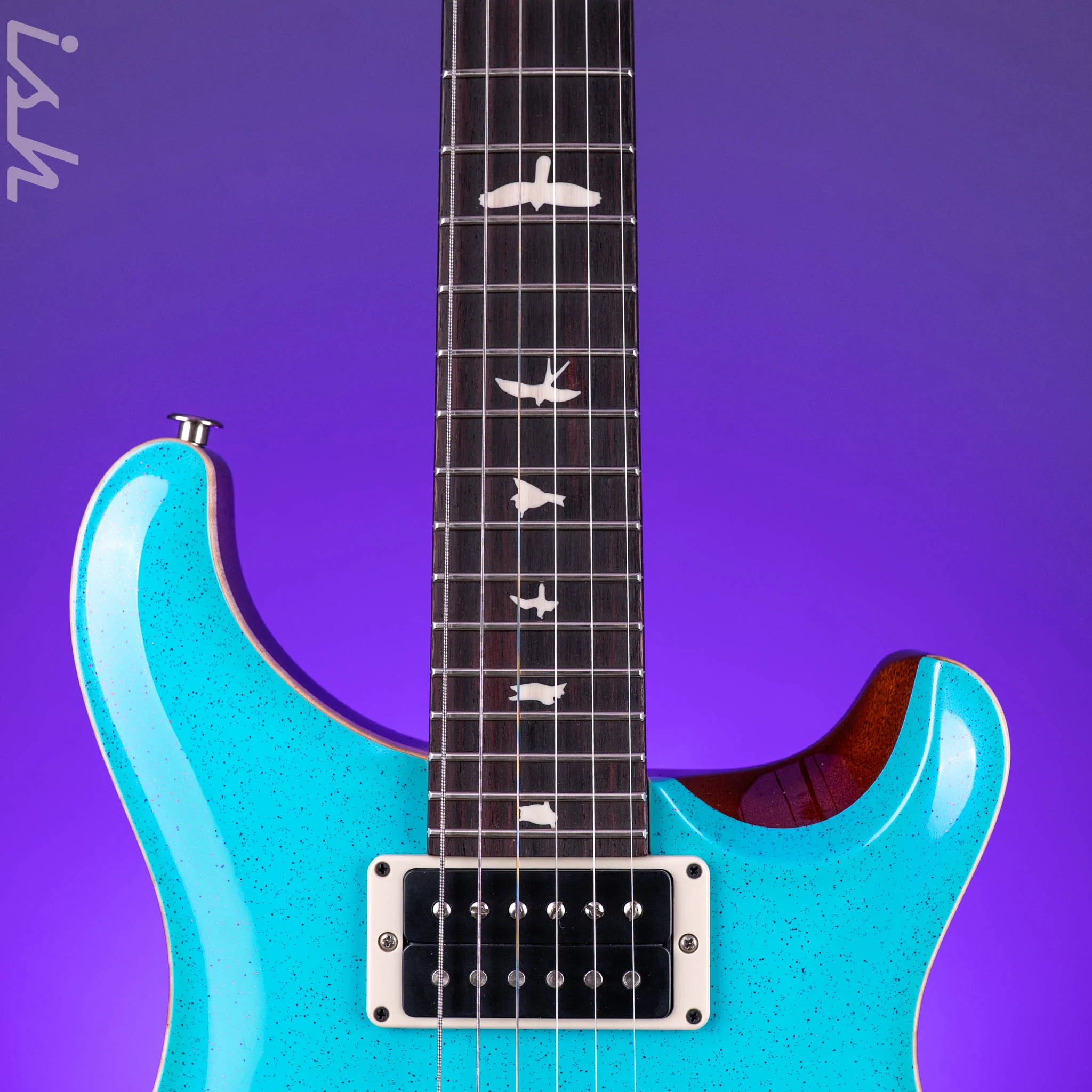 PRS CE 24 Sprayer's Choice Robin's Egg Blue Hollowflake Speckle - Image 9