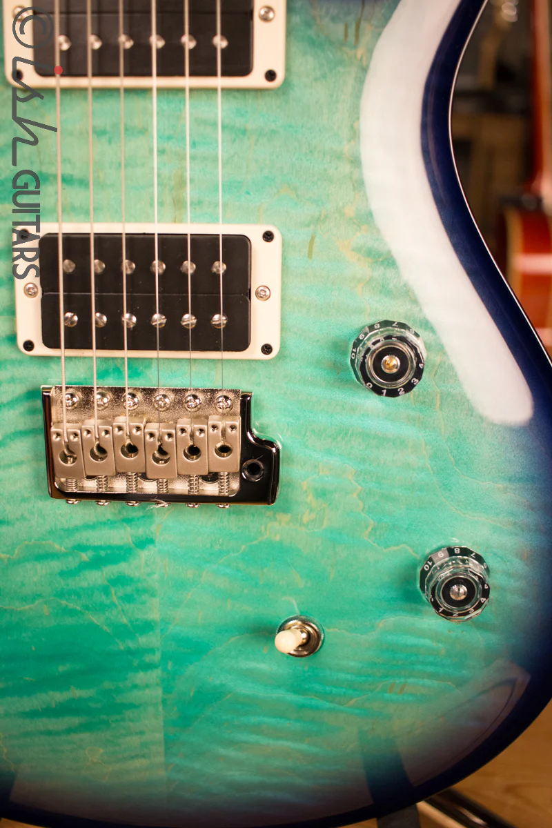 Paul Reed Smith PRS CE24 Custom Color Trippy Aqua Burst Natural Back - Image 4