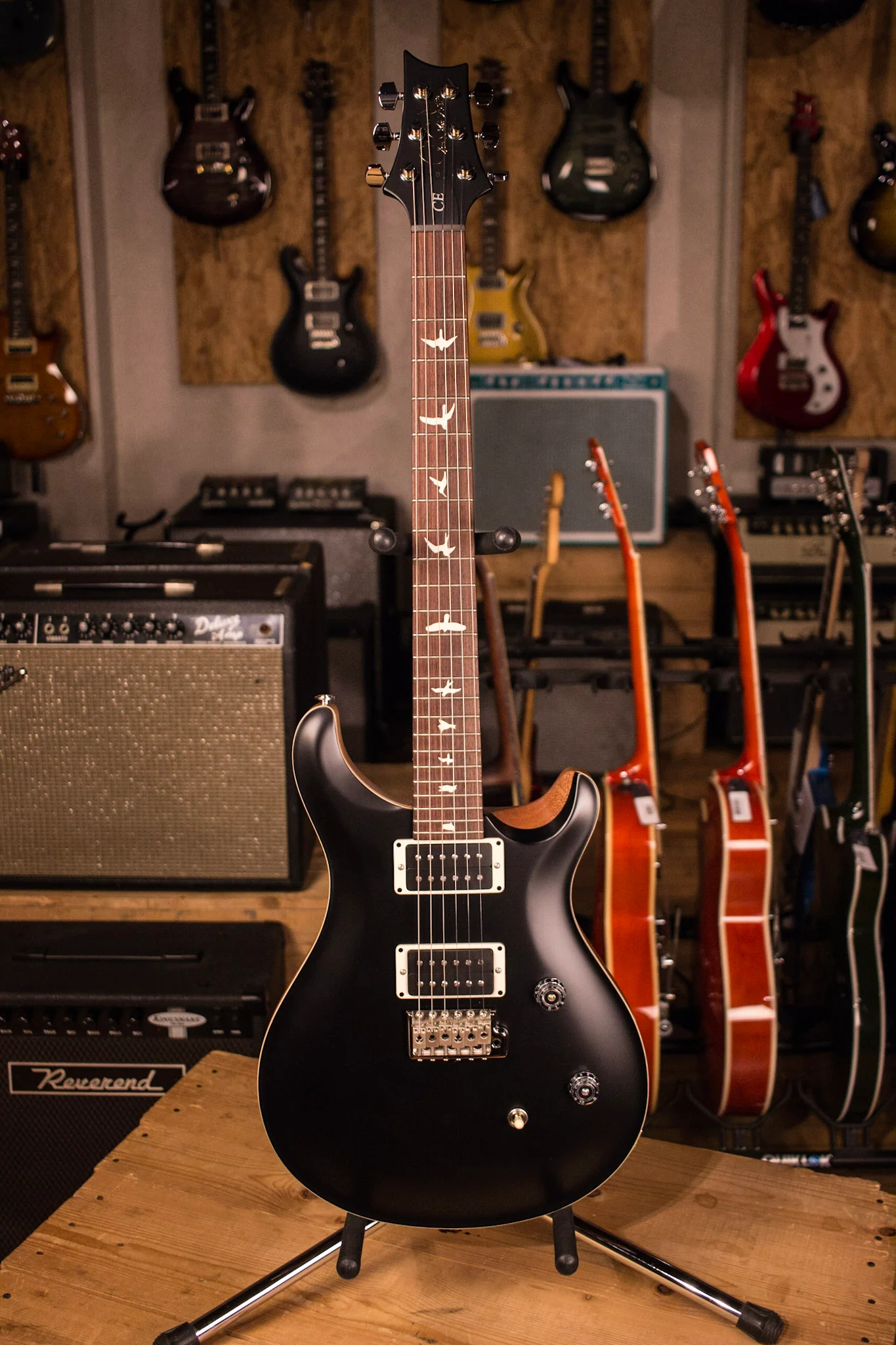 PRS Paul Reed Smith CE24 CUSTOM Color Matte Black Top and Neck, Natural back! - Image 2