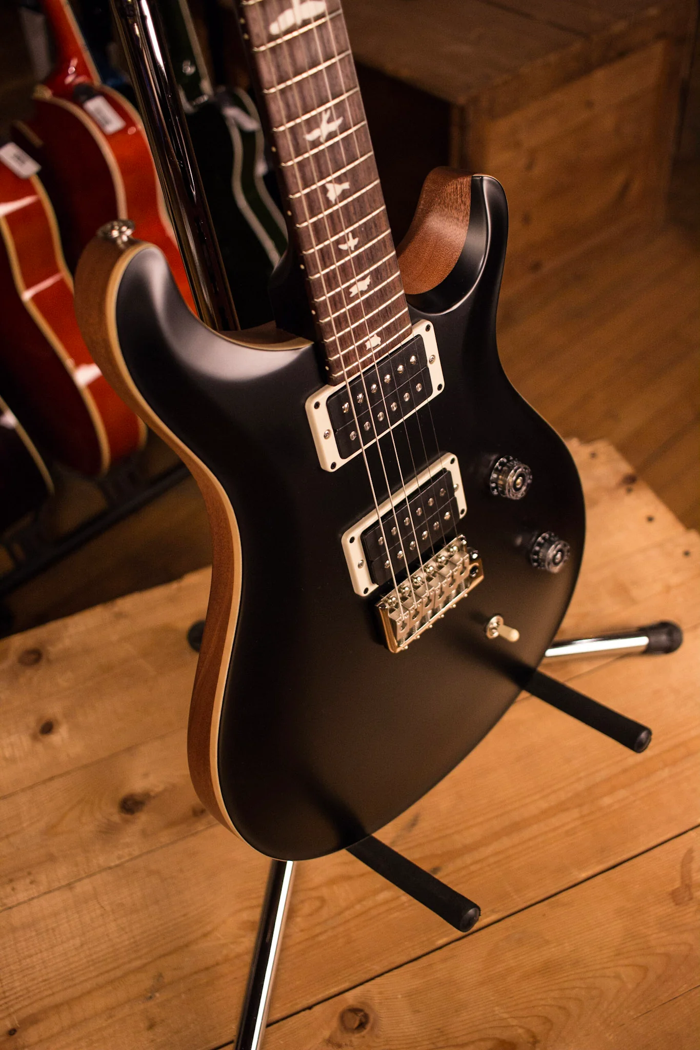PRS Paul Reed Smith CE24 CUSTOM Color Matte Black Top and Neck, Natural back! - Image 6