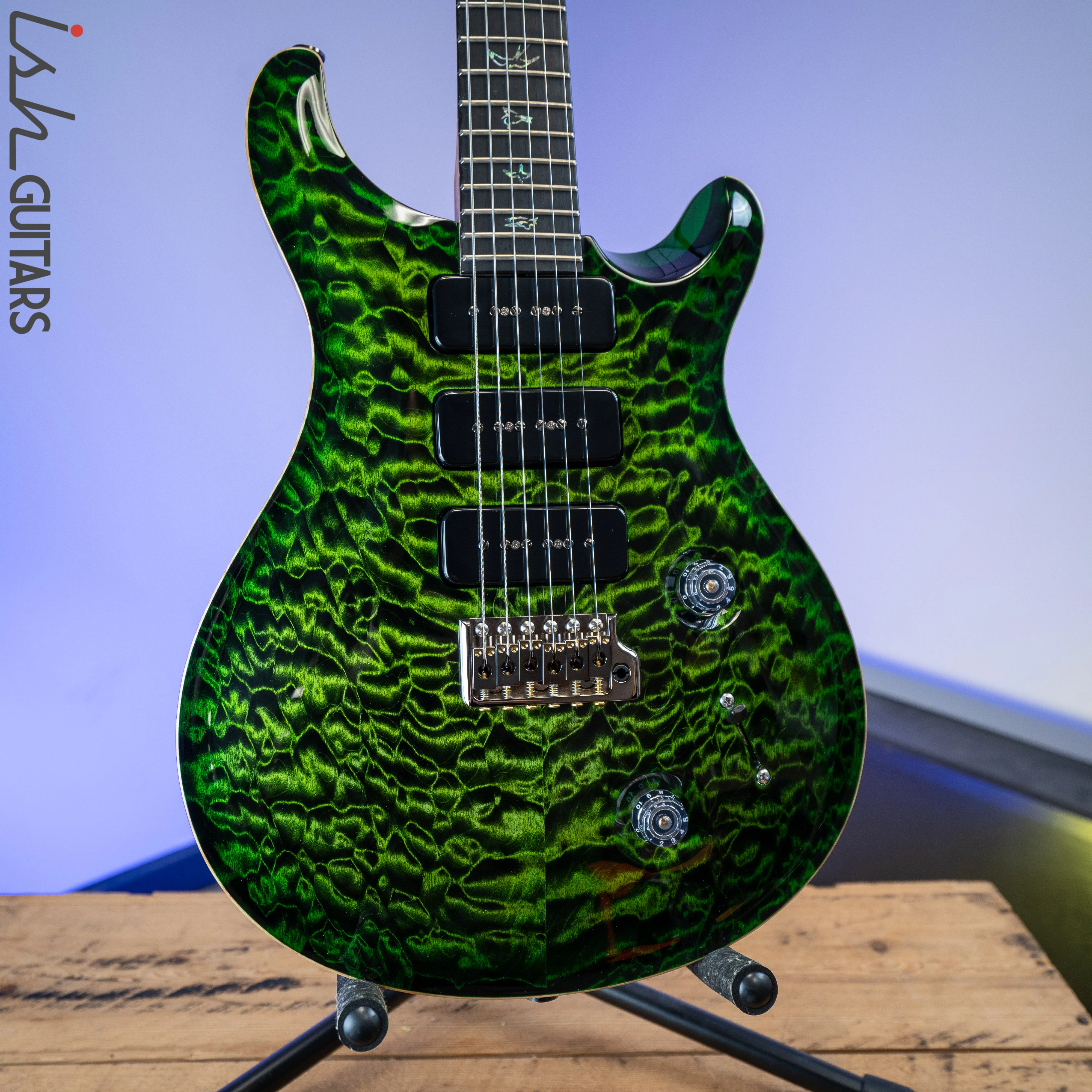 PRS Wood Library Custom 22 Soapbar Jade Green Burst Torrified Maple Neck