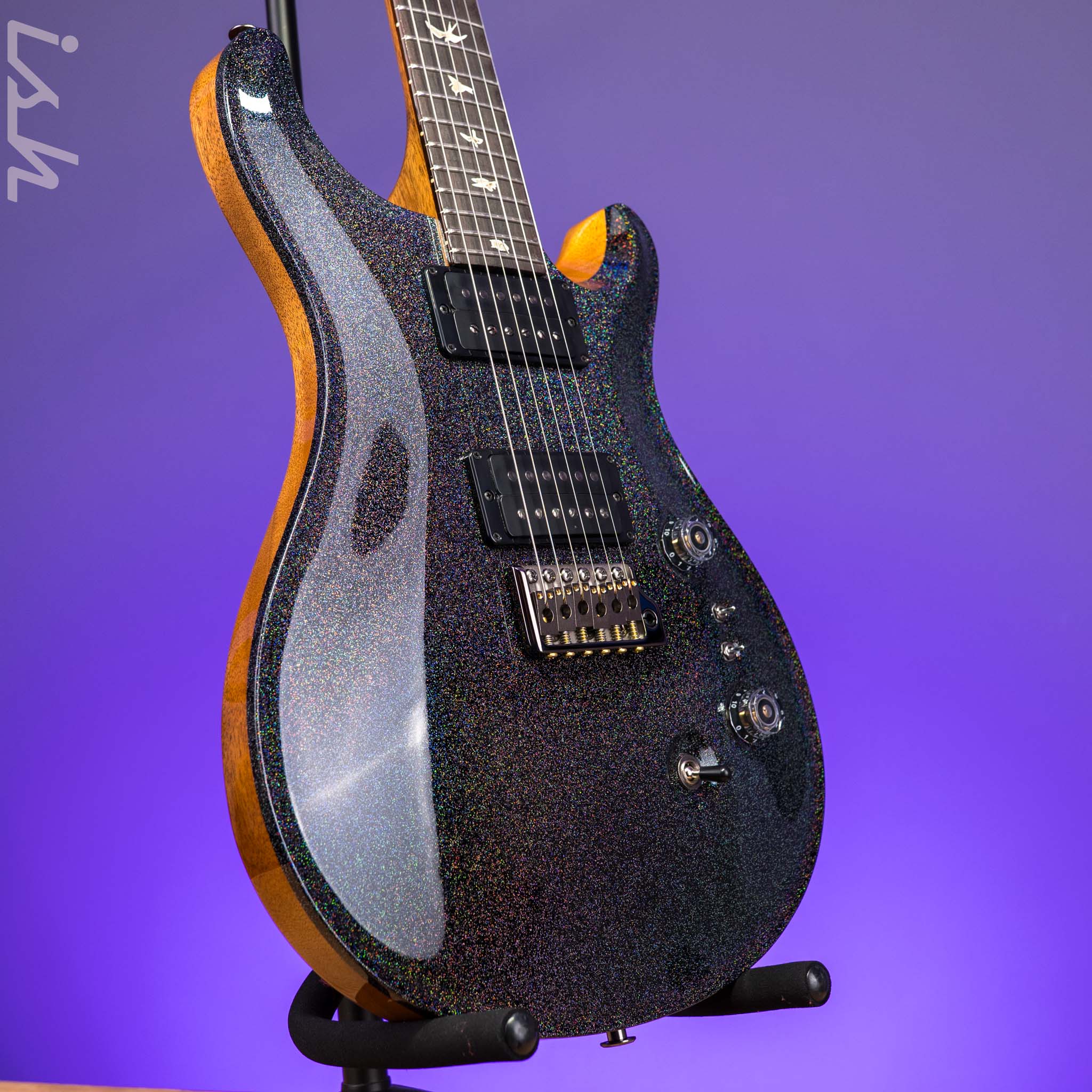 PRS Custom 24-08 Black Rainbow Holoflake Custom Color 85/15s - Image 3