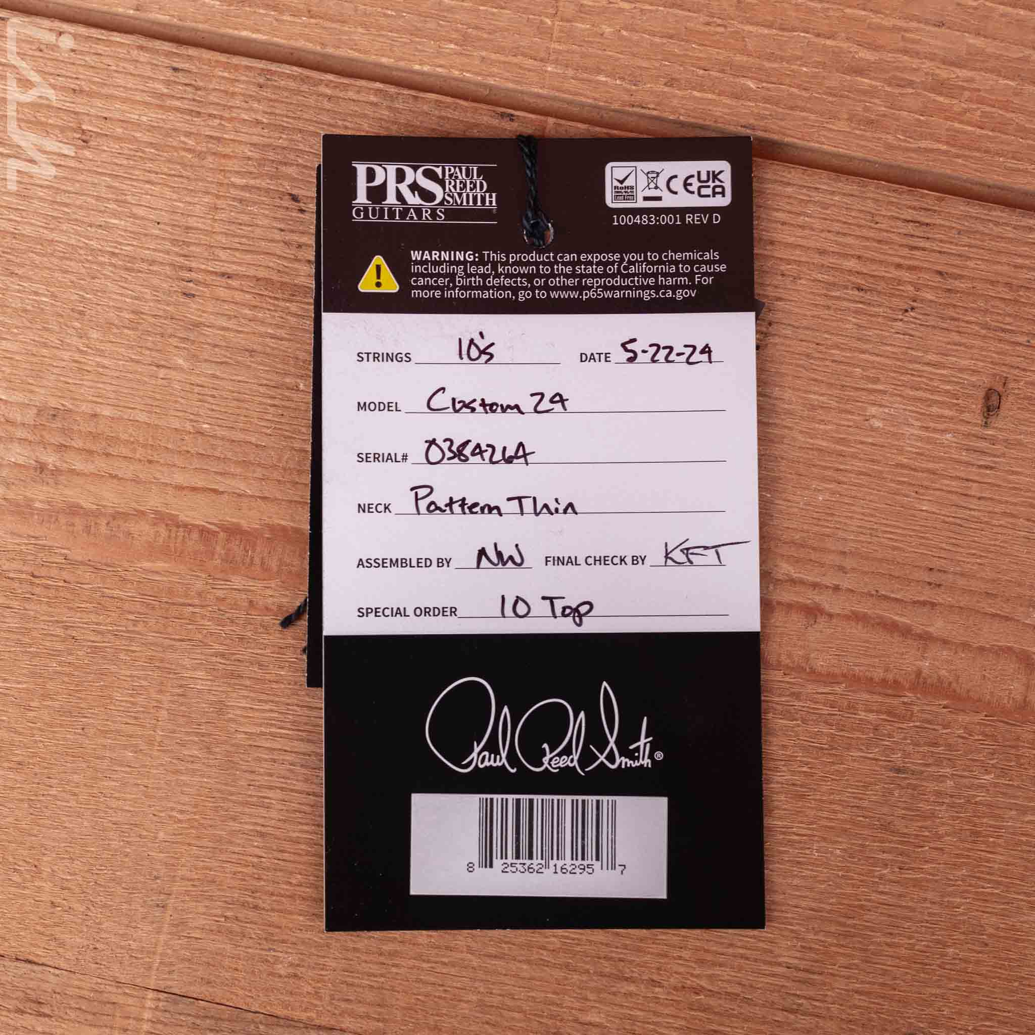 PRS Custom 24 10-Top Electric Guitar Carrol Blue Demo - Image 11