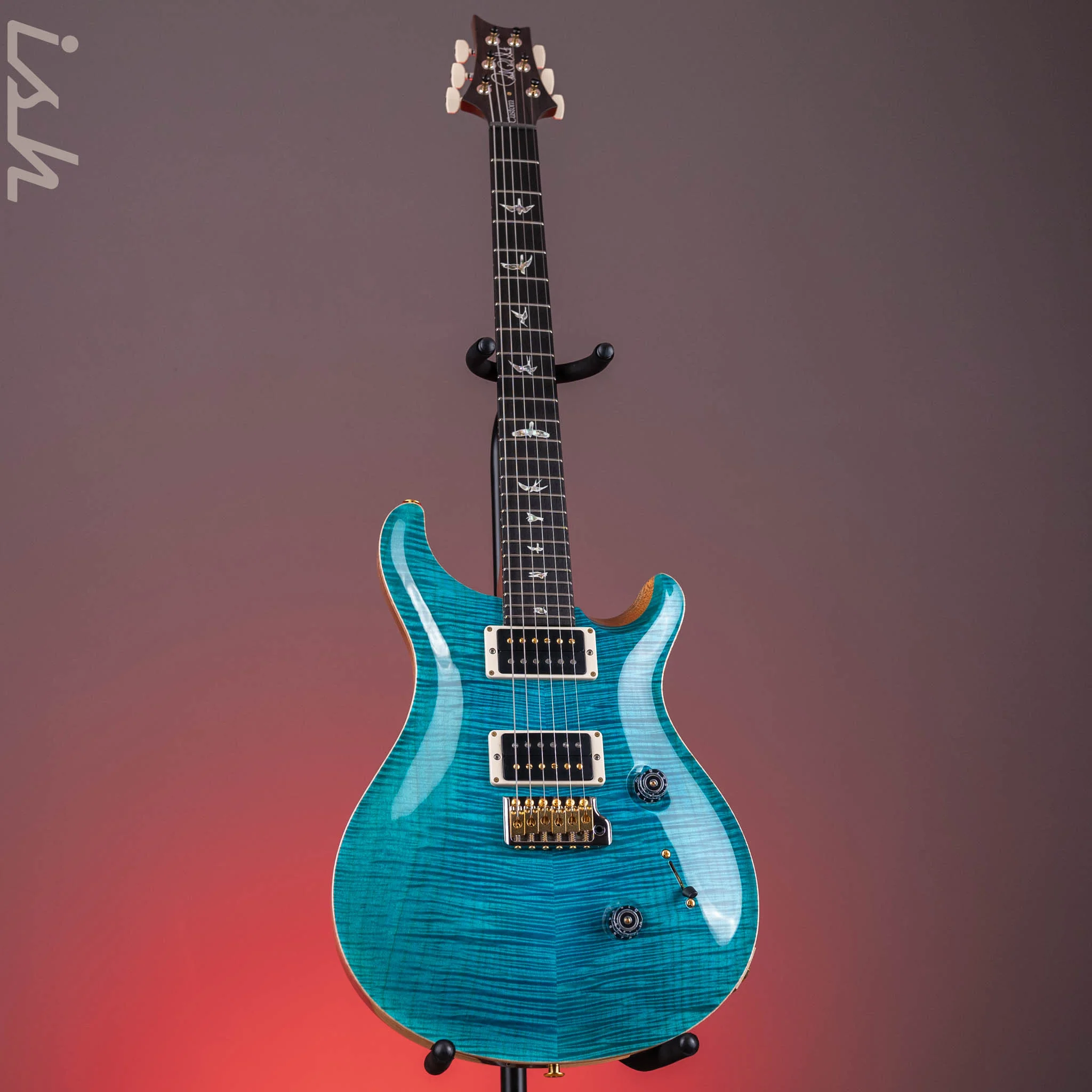 PRS Custom 24 10-Top Electric Guitar Carrol Blue Demo - Image 2