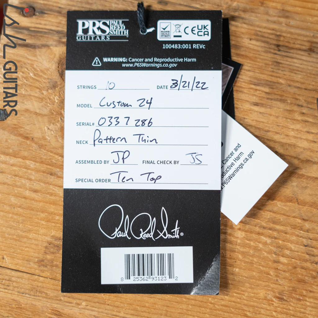 PRS Custom 24 10 Top Purple Iris w/ Black Burst & Back - Image 10