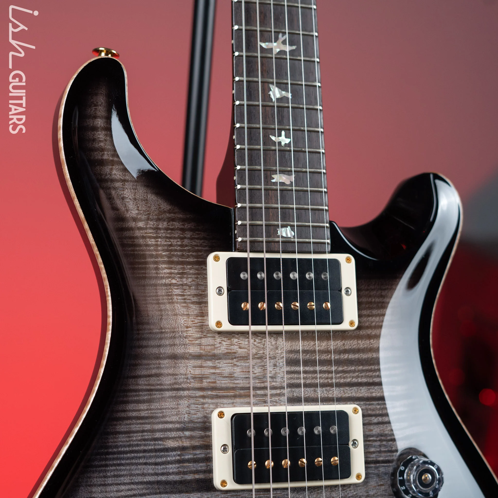 PRS Custom 24 35th Anniversary 10 Top Grey Black Fade w/ Black Back - Image 3