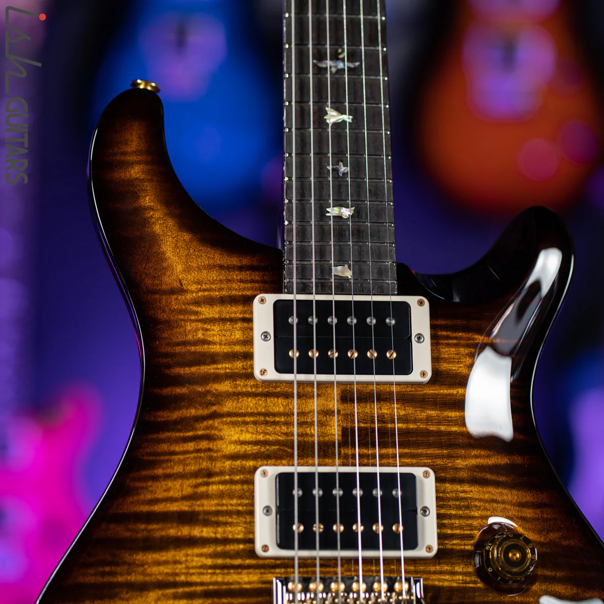 2021 PRS Custom 24 35th Anniversary Black Gold Burst 10 Top - Image 3
