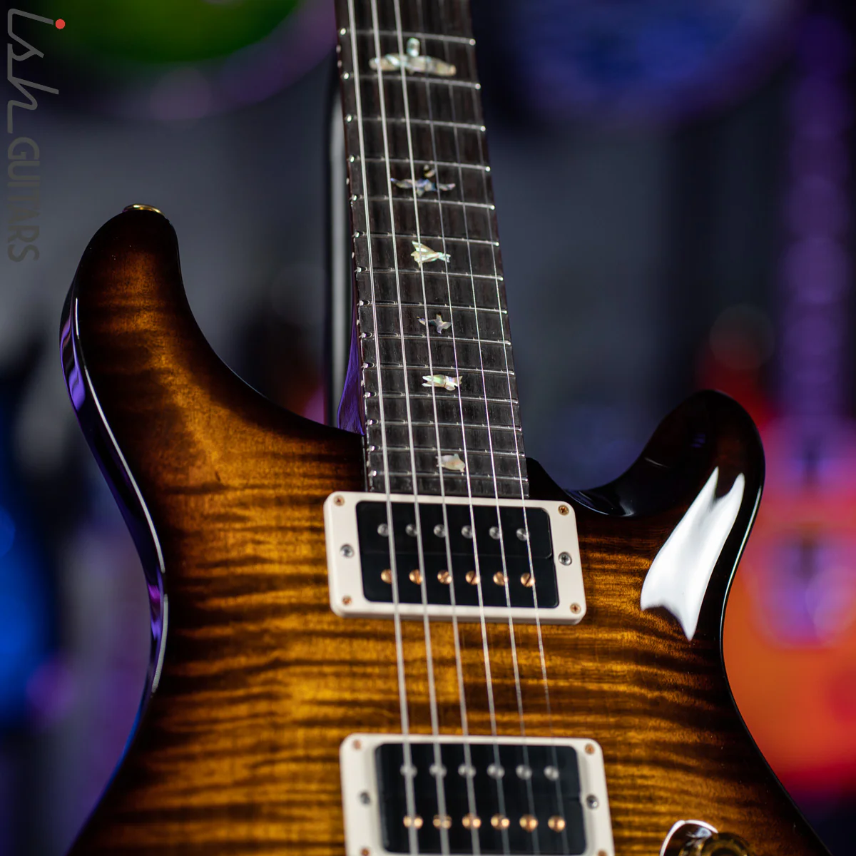 2021 PRS Custom 24 35th Anniversary Black Gold Burst 10 Top - Image 5
