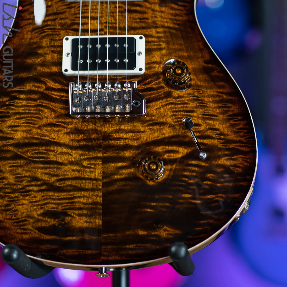 PRS Custom 24 Custom Color Black Gold Burst Electric Guitar - Image 4