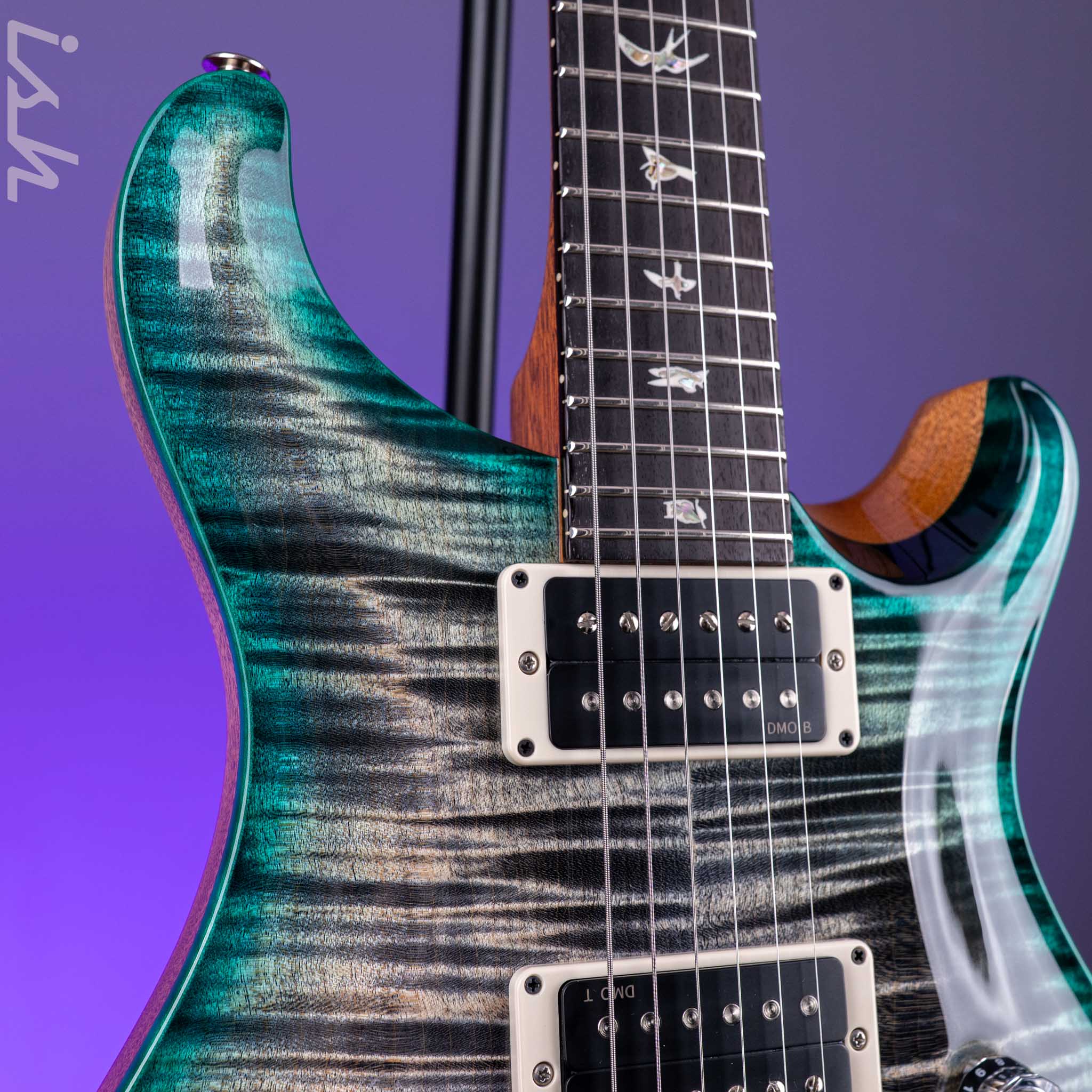 PRS Custom 24 Custom Color Charcoal Teal Microburst - Image 4