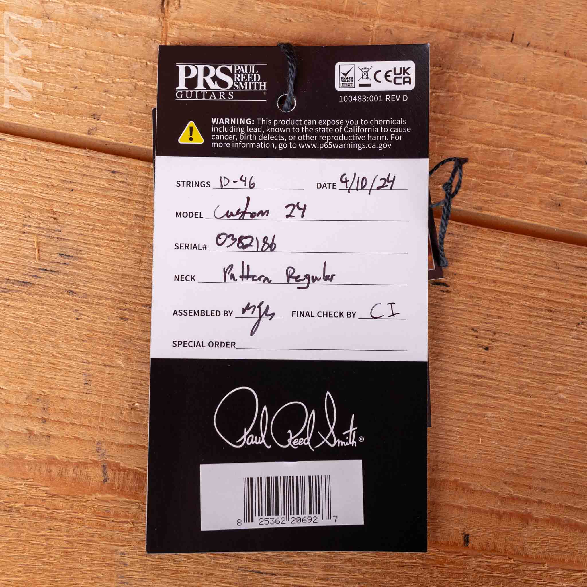 PRS Custom 24 Electric Guitar Black Satin - Image 11
