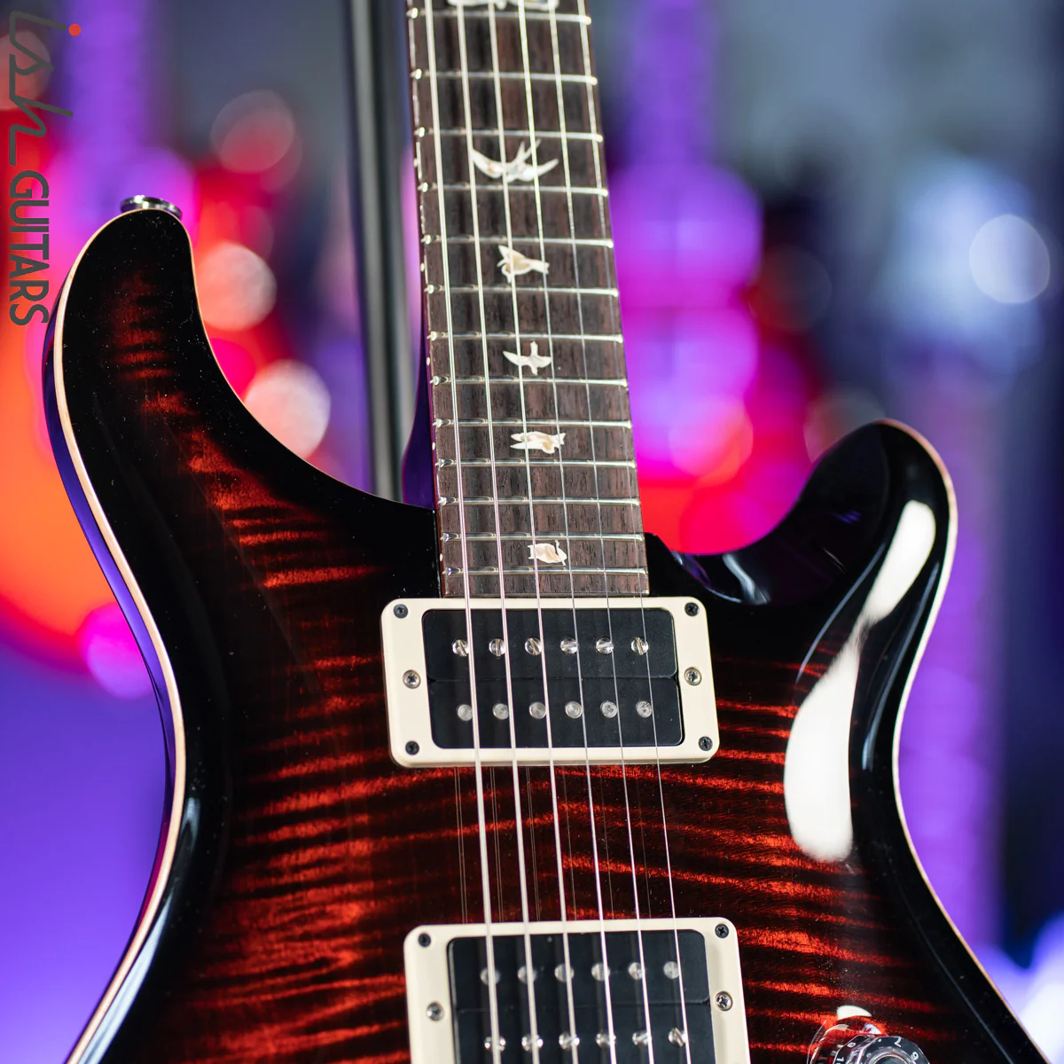 PRS Custom 24 Electric Guitar Fire Red Burst - Image 5