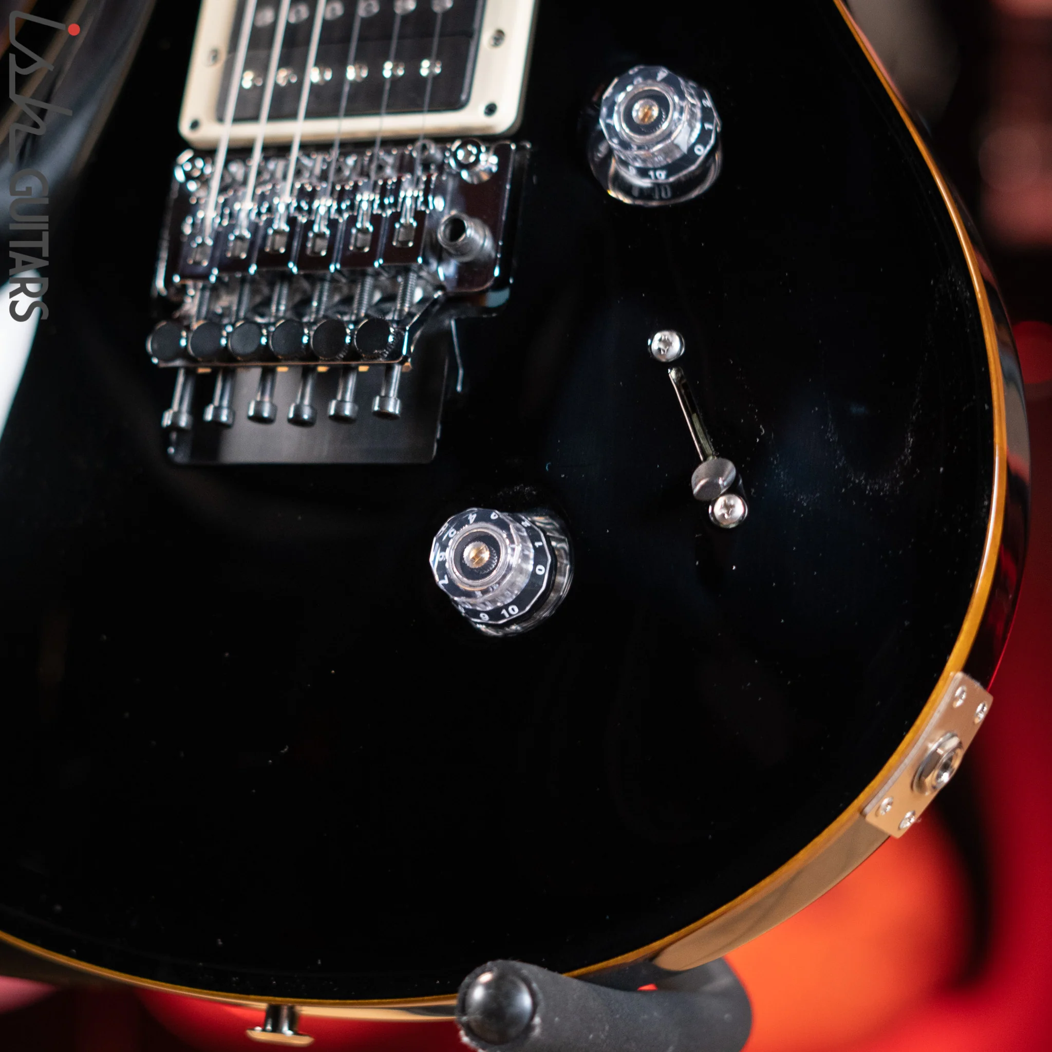 PRS Custom 24 Floyd Rose Black Gloss Amber Binding - Image 5