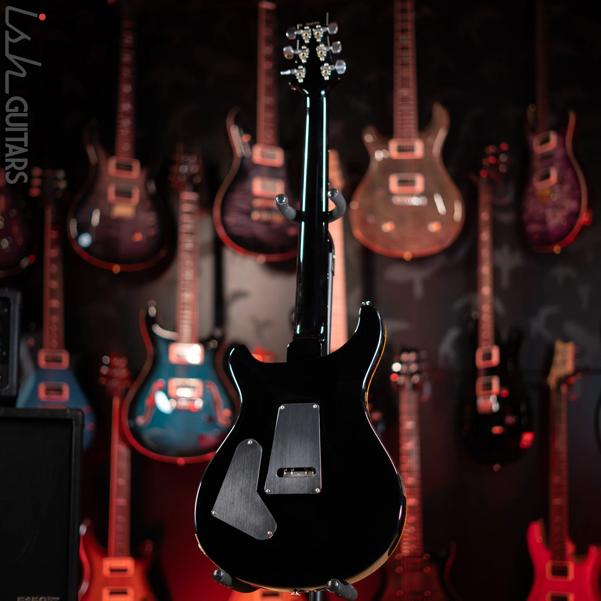 PRS Custom 24 Floyd Rose Black Gloss Amber Binding - Image 8