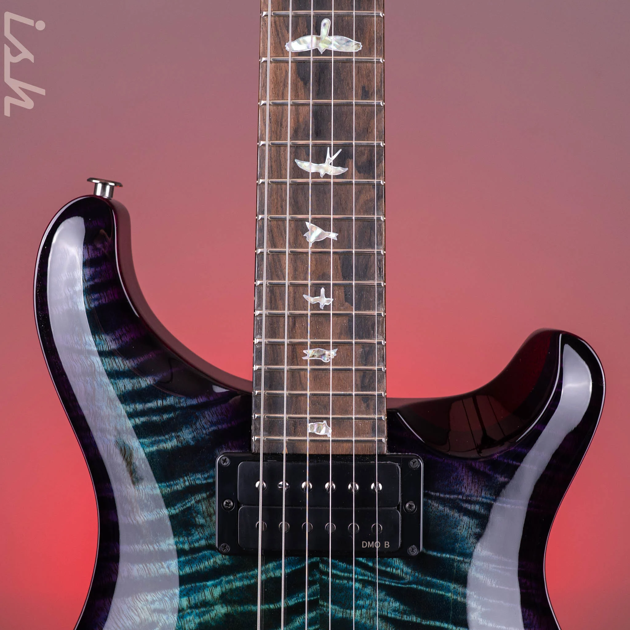 PRS Custom 24 Mango Top Limited Edition Faded Whale Blue with a Black Wrap Burst - Image 6