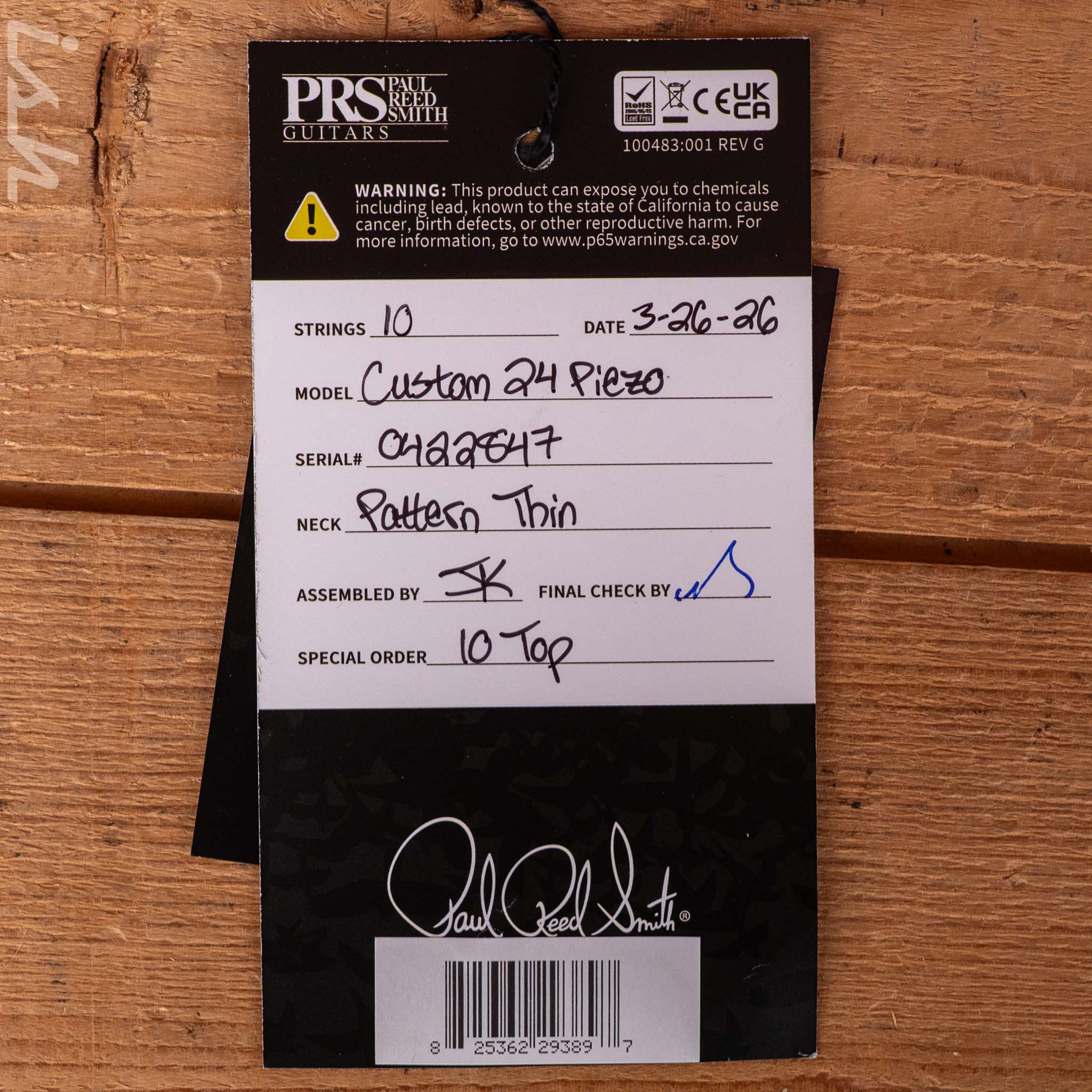 PRS Custom 24 Piezo 10-Top River Blue Pearl - Image 13