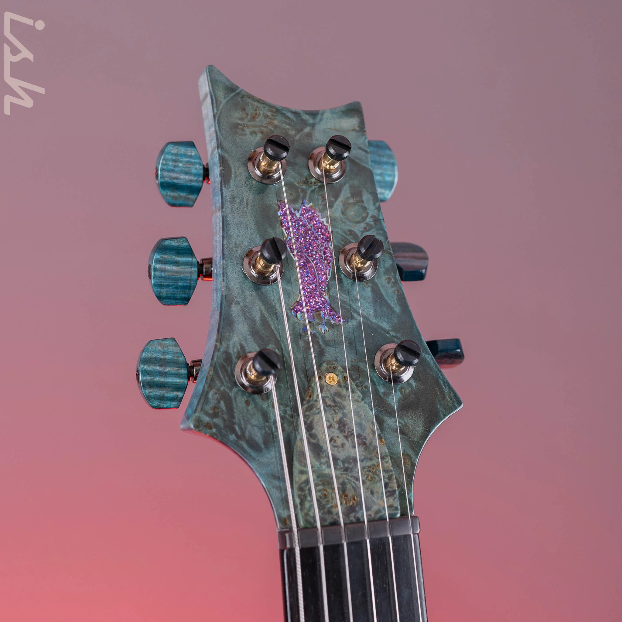 PRS Custom 24 Private Stock Aqua Violet Fade Burl - Image 6