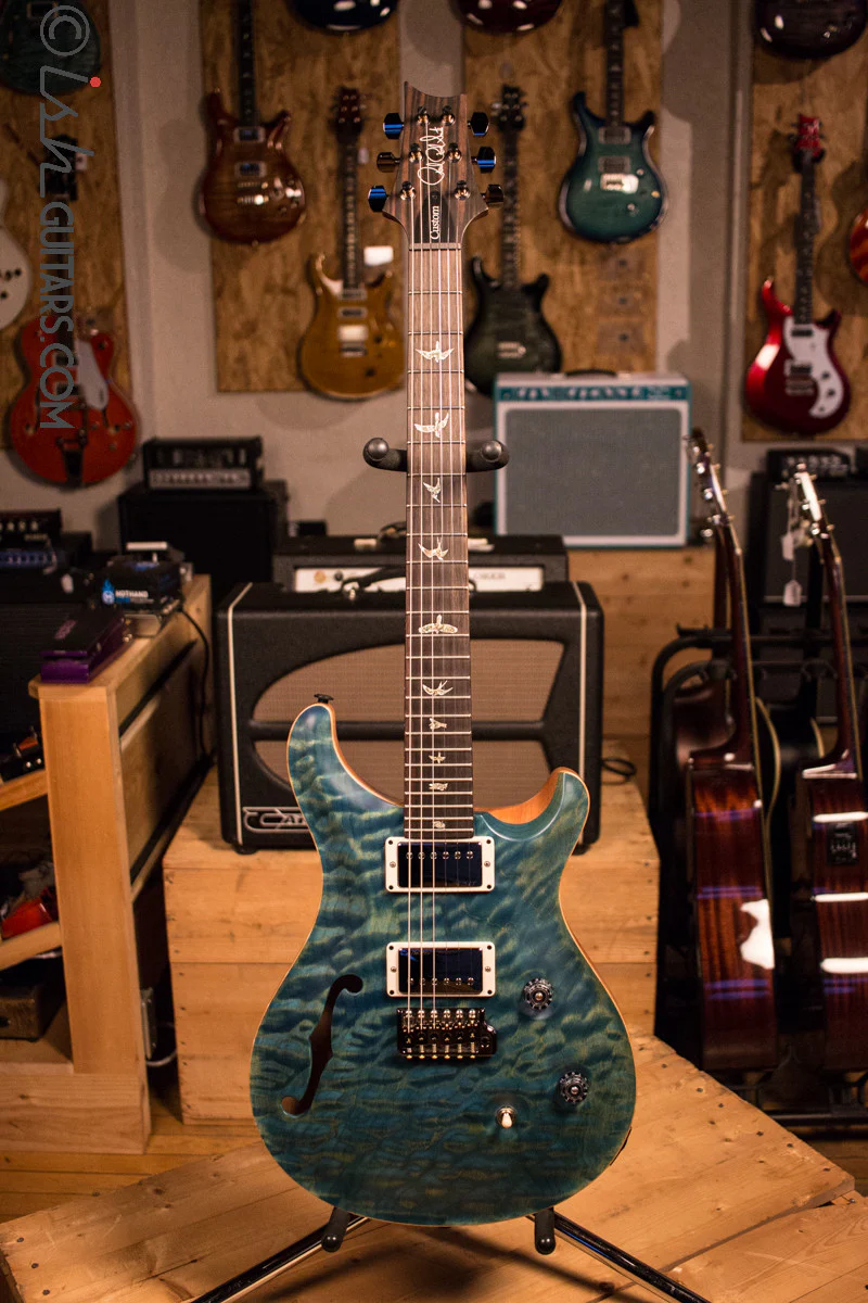 Paul Reed Smith PRS Custom 24 Semi-Hollow Wood Library Quilt Top Aquableux - Image 2