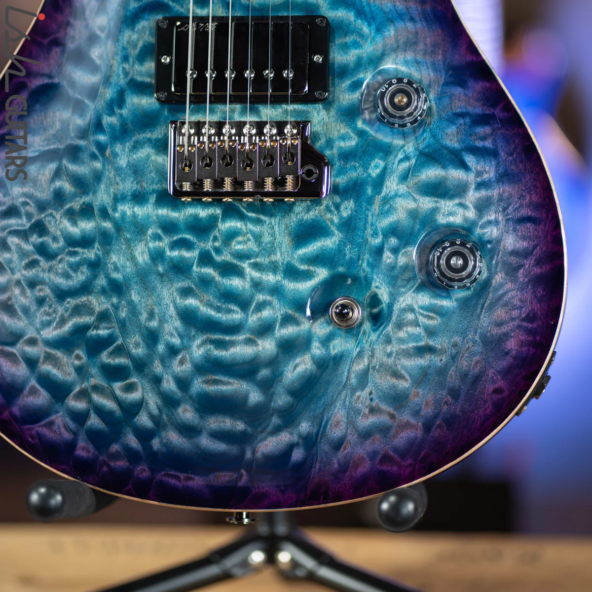 PRS Custom 24 Wood Library Aquabluex Purple Burst One Piece 10 Top Quilt Rosewood Neck - Image 4