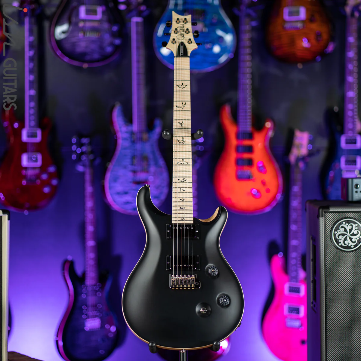 PRS Custom 24 Wood Library Black Opaque Satin Figured Maple - Image 2
