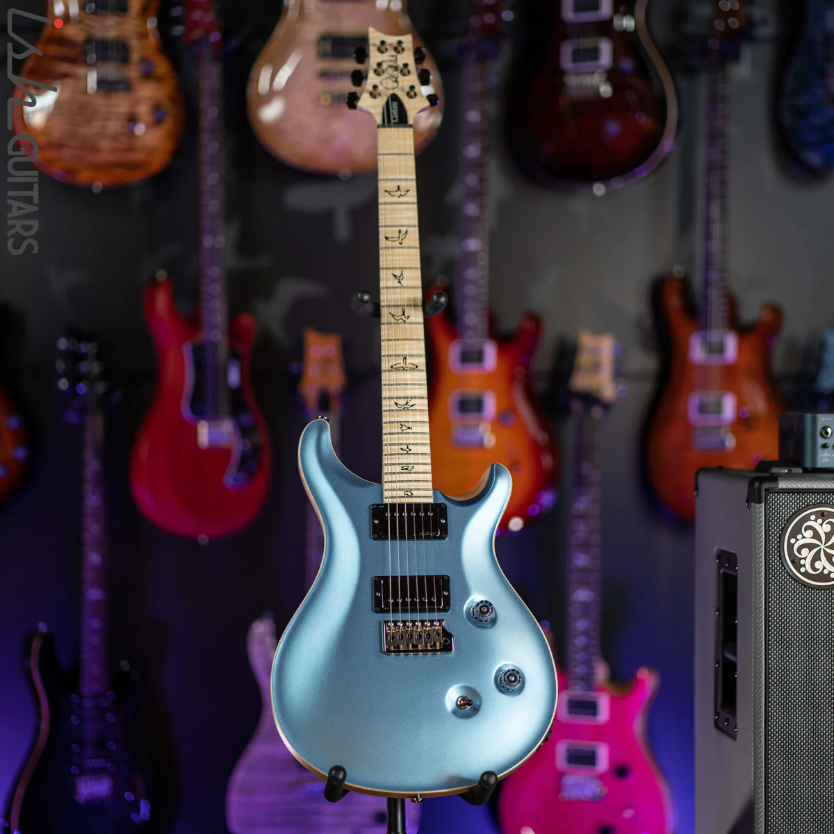 PRS Custom 24 Wood Library Frost Blue Opaque Satin Figured Maple - Image 2