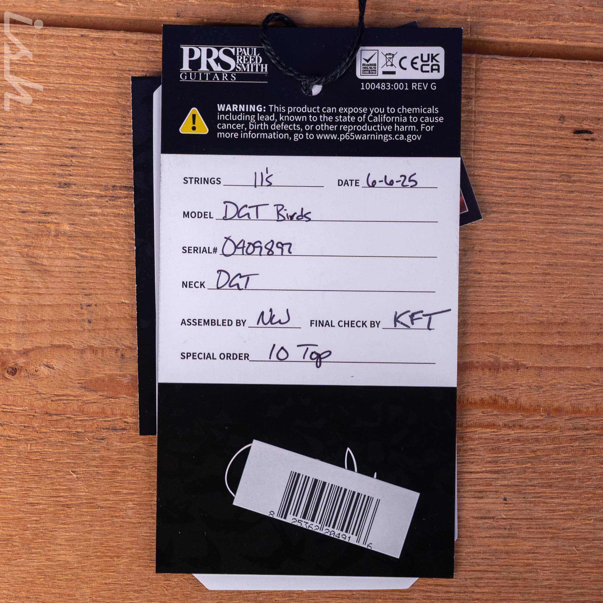 PRS DGT 10-Top Charcoal Tri-Color Burst Custom Color - Image 12