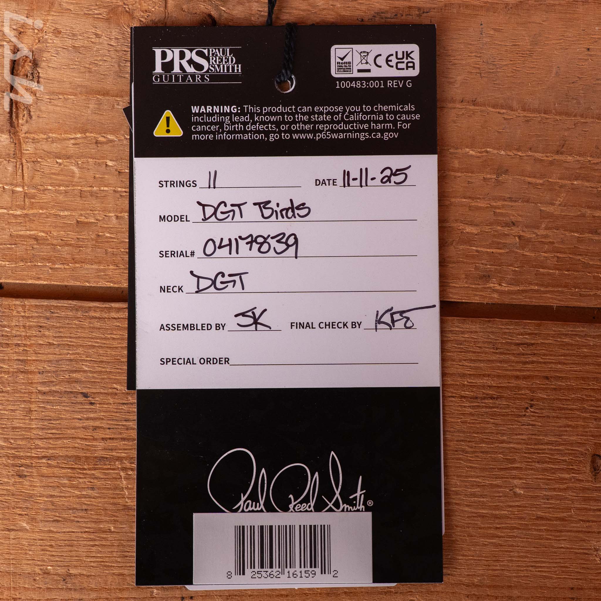 PRS DGT Birds Custom Finish Blue Demo - Image 14