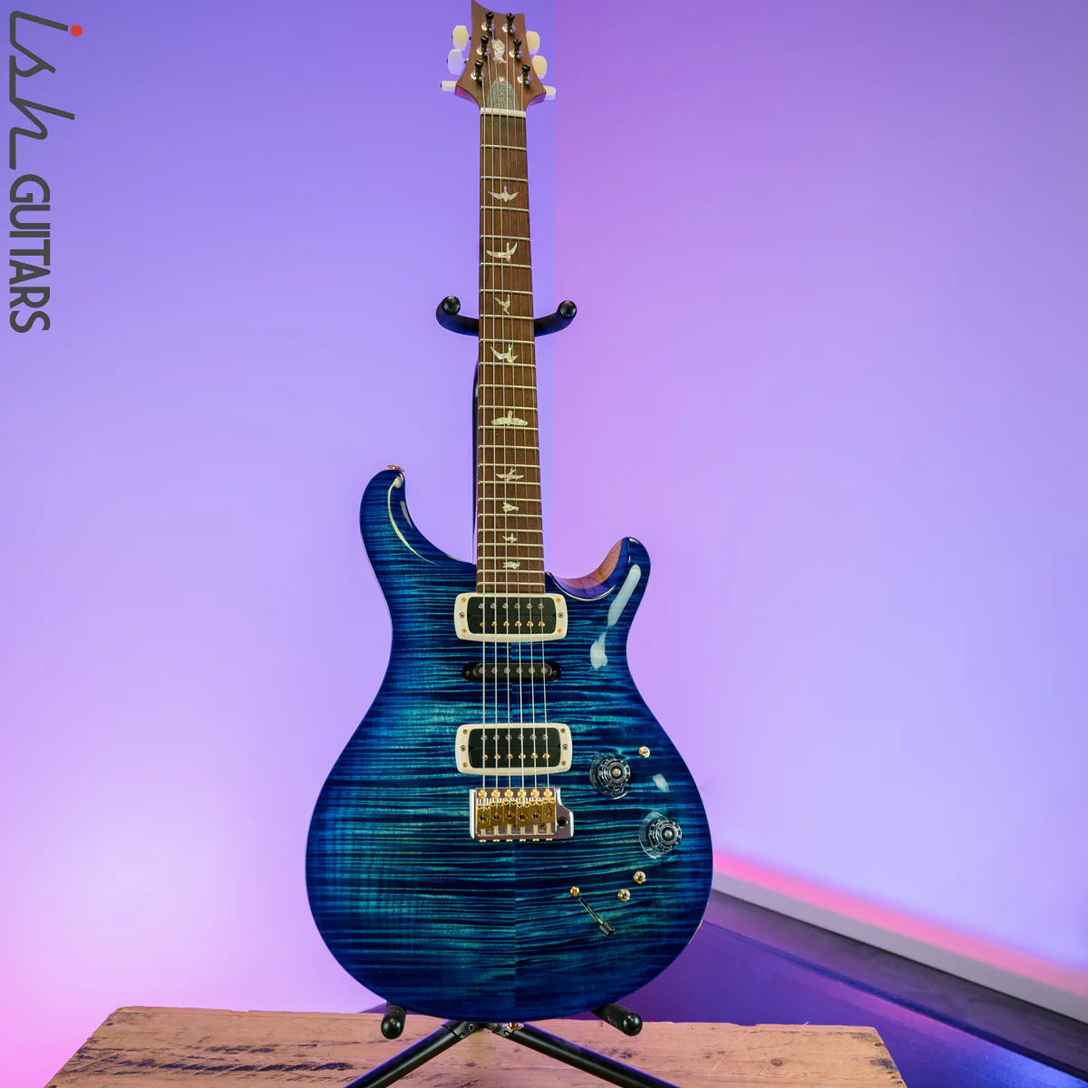 PRS Experience Modern Eagle V Custom Color River Blue Burst 10 Top - Image 2