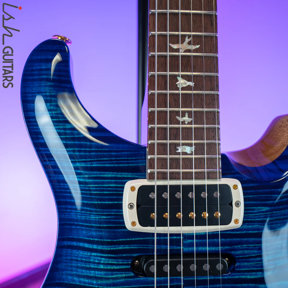 PRS Experience Modern Eagle V Custom Color River Blue Burst 10 Top - Image 3