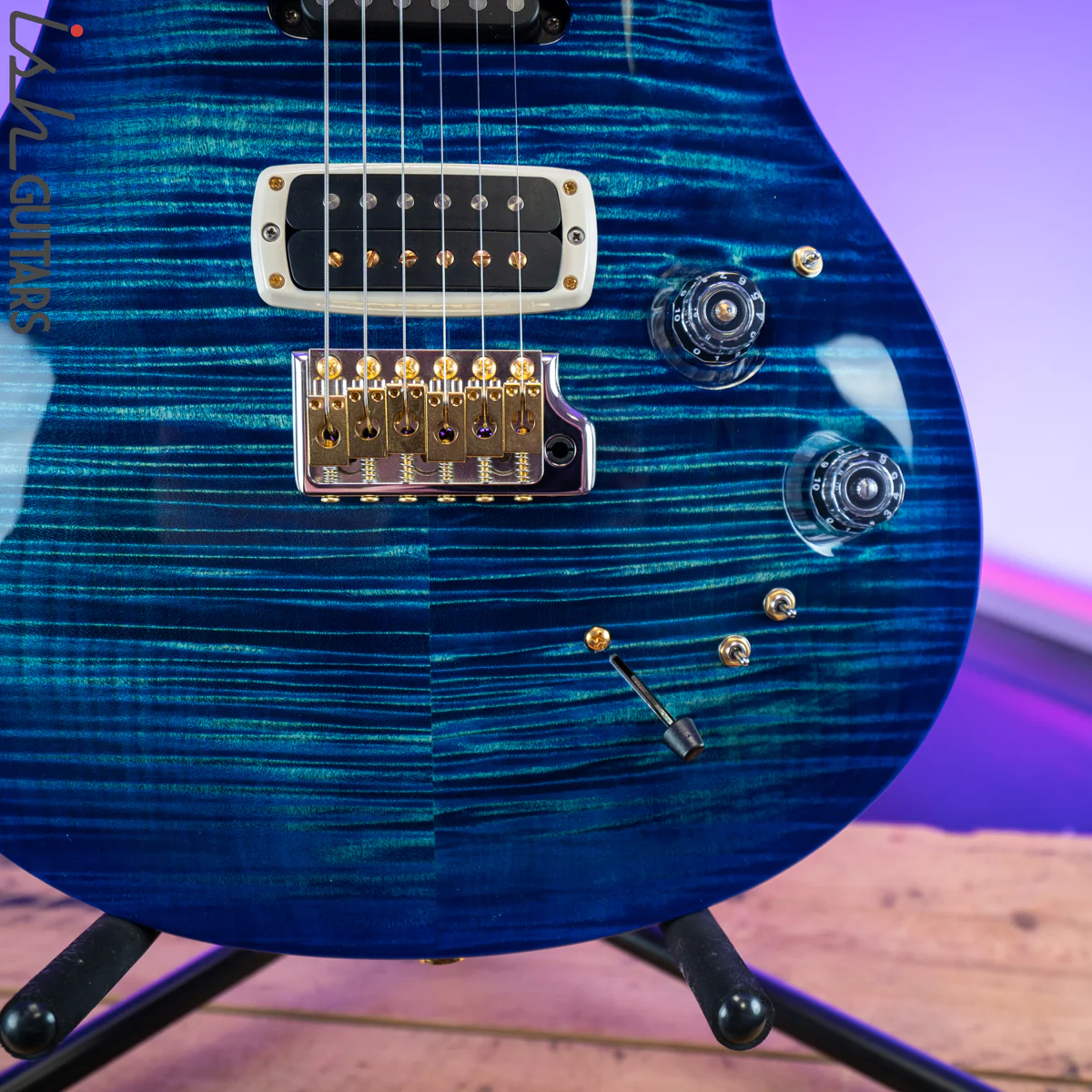 PRS Experience Modern Eagle V Custom Color River Blue Burst 10 Top - Image 4