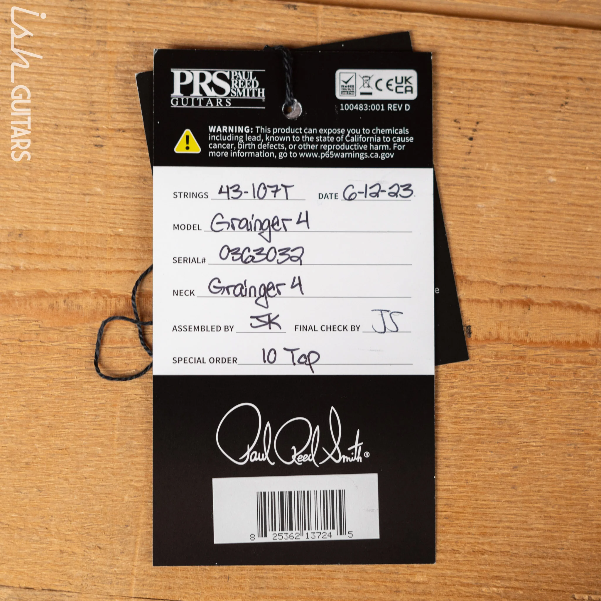 PRS Grainger 4 String Bass 10-Top Cobalt Smokeburst - Image 14