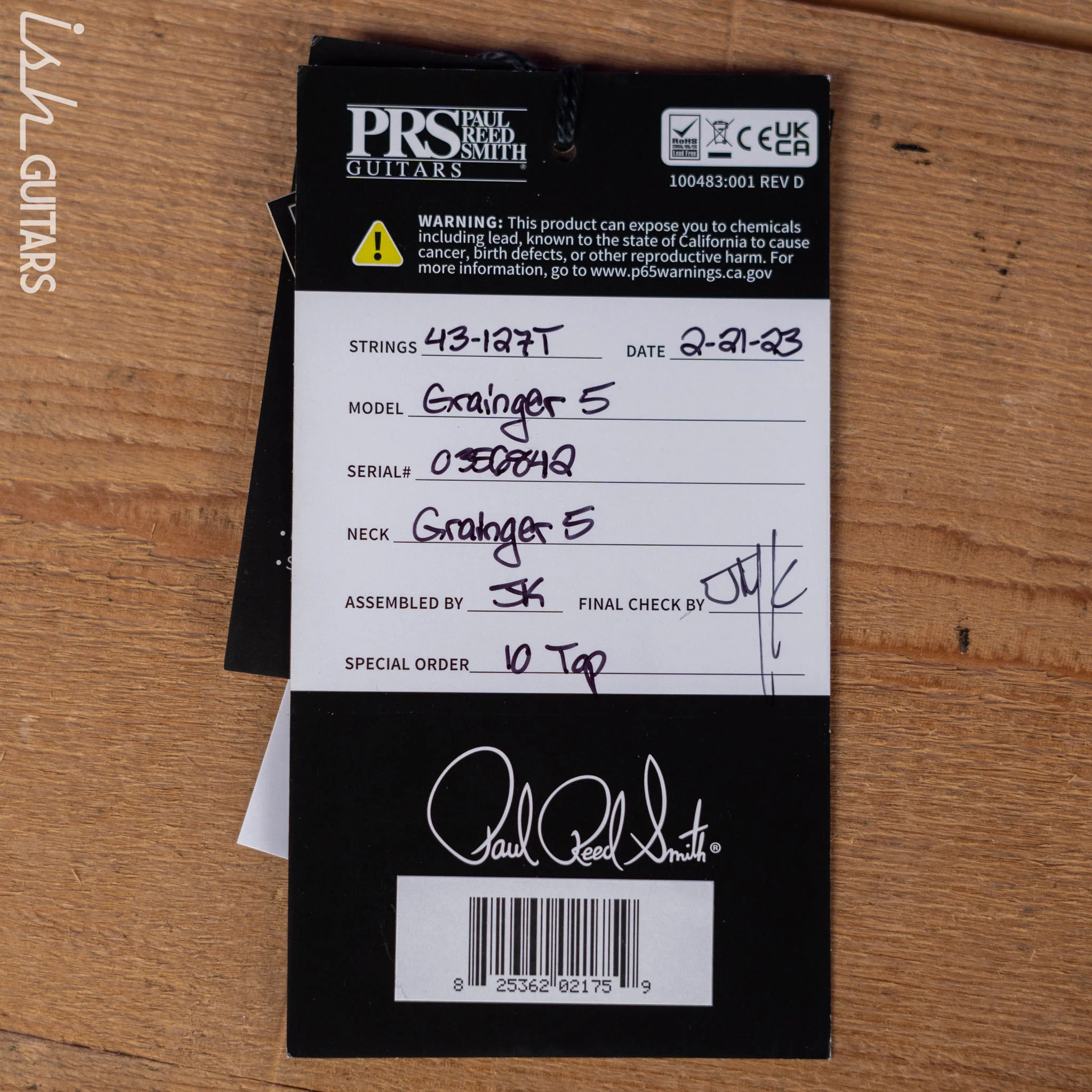 PRS Grainger 5-String Bass 10-Top Tiger Eye - Image 12